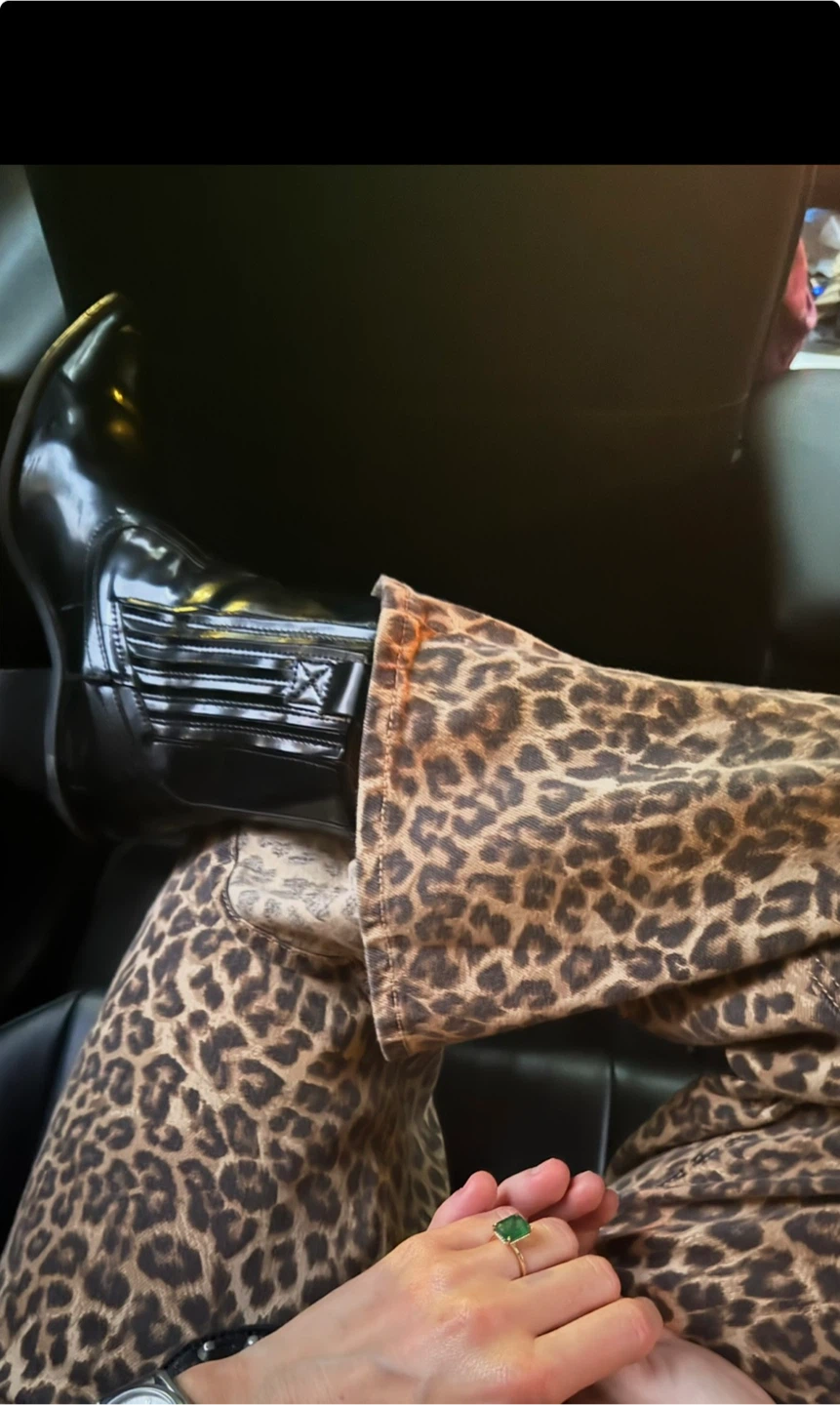 Leopard Print Wide Leg Jeans - photo 3