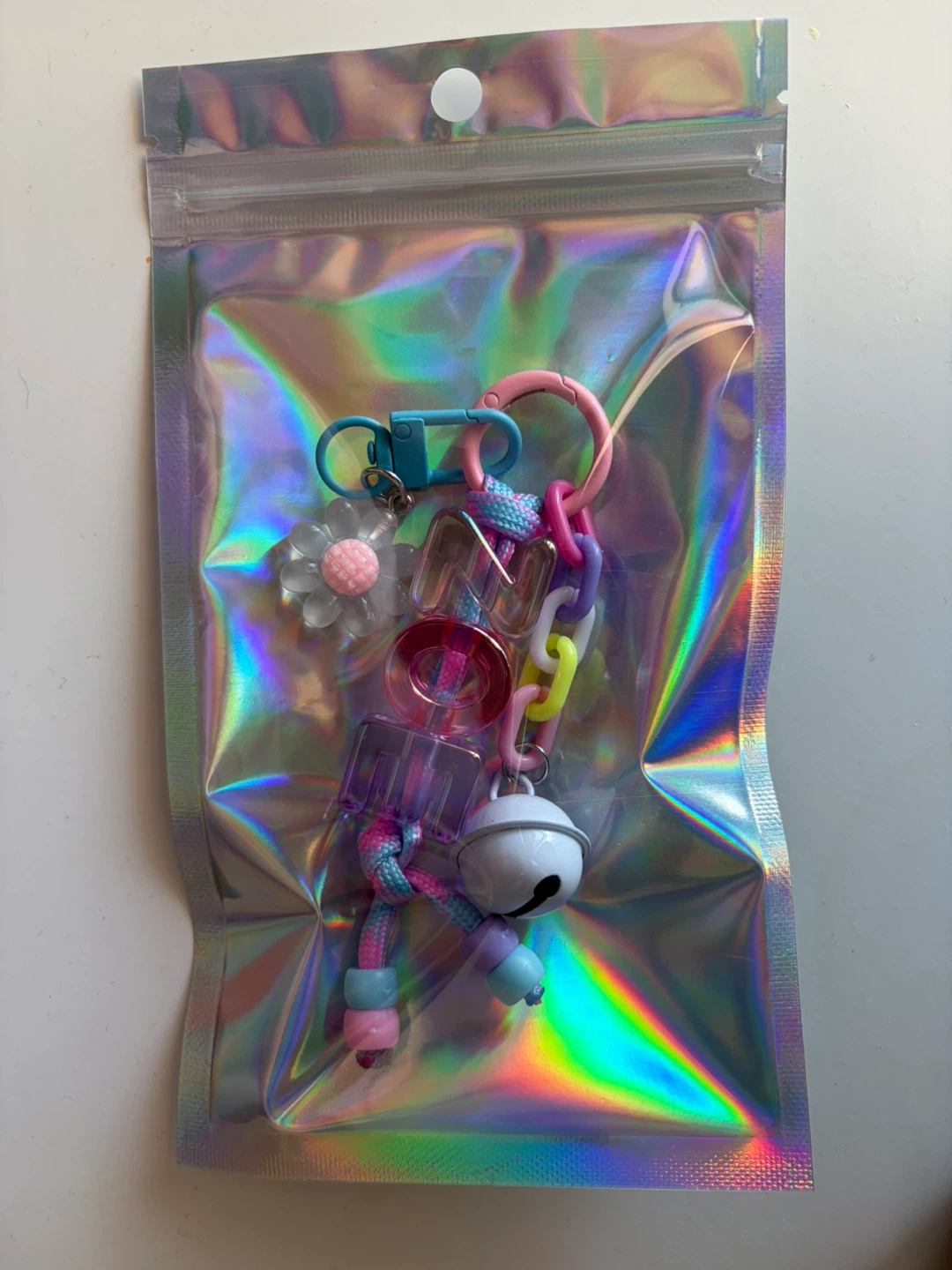 Personalized Keychain with Flower and Bell Charms - photo 2