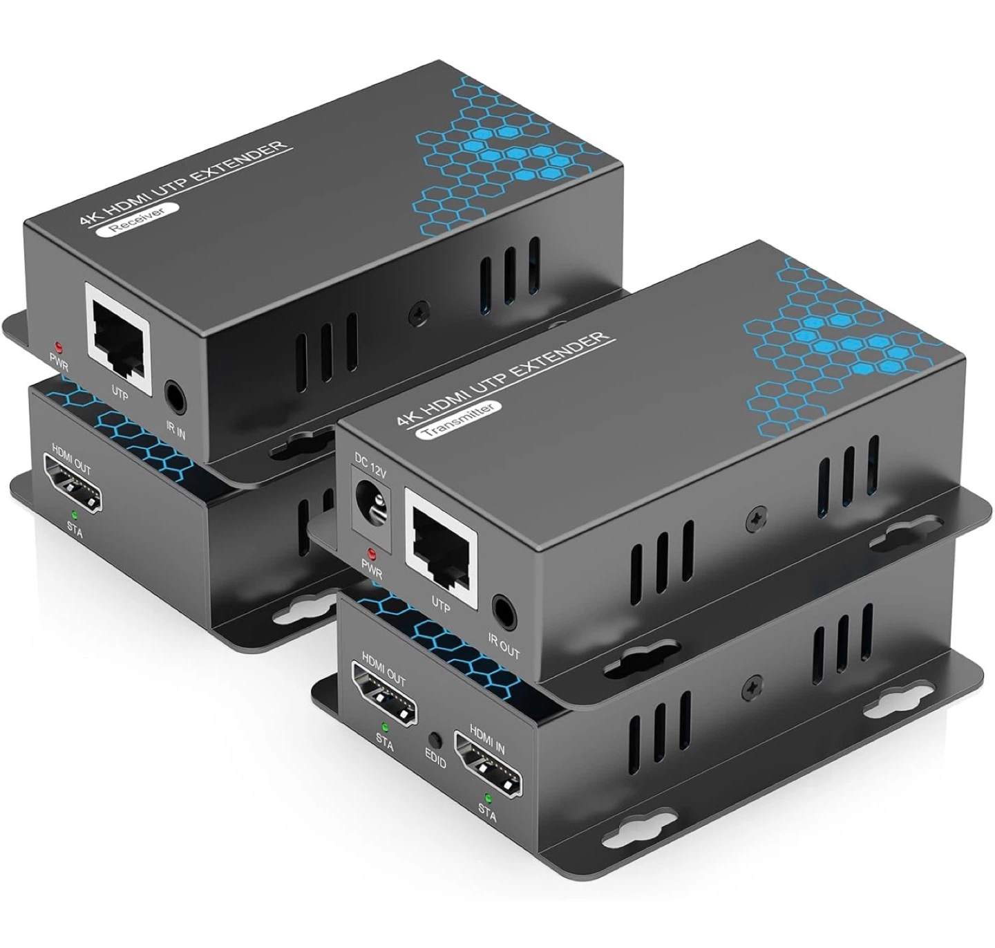 4K HDMI Extender Over Ethernet Transmitter Receiver Kit