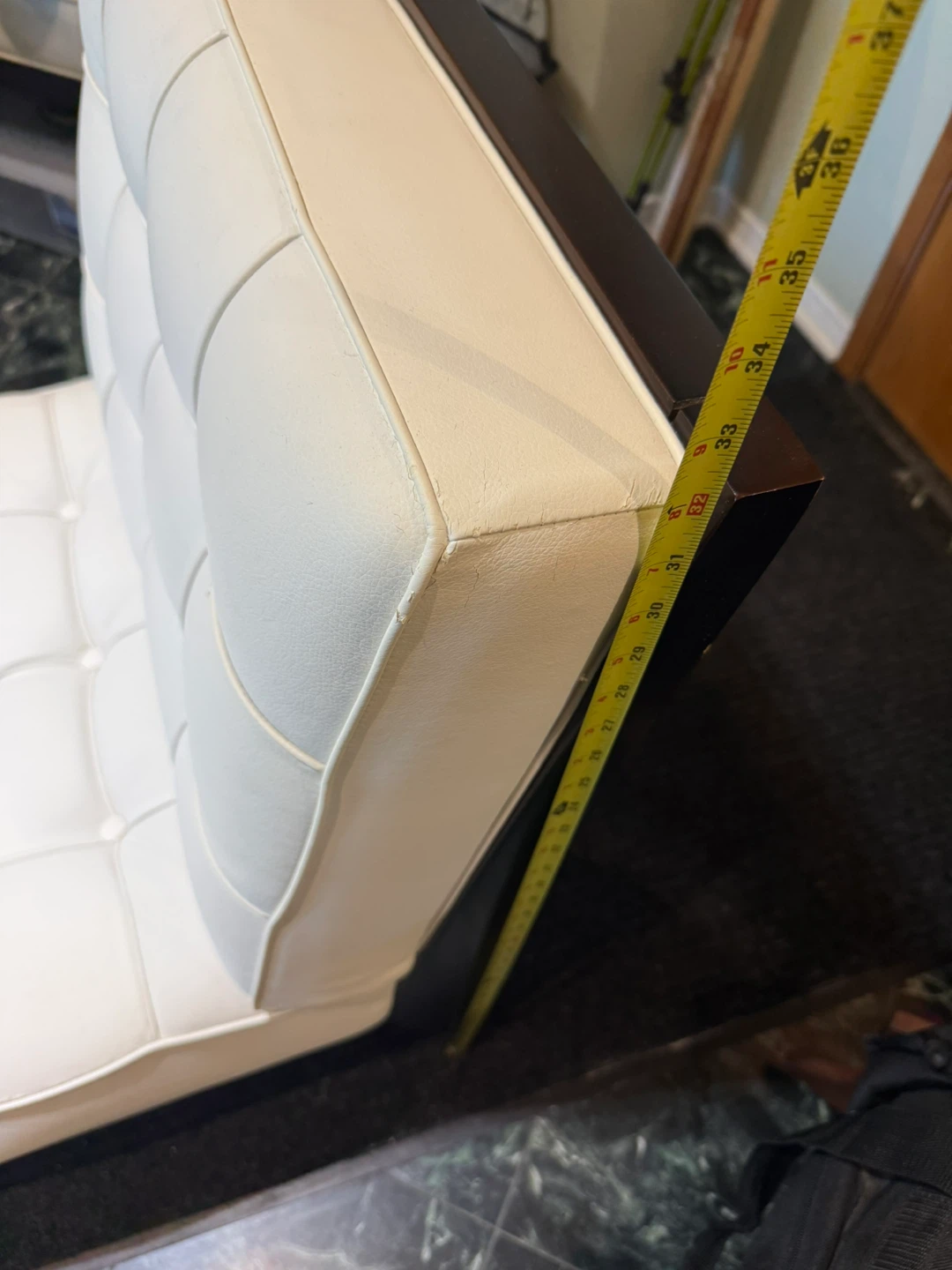 White Tufted Accent Chair and Ottoman - free! - photo 3