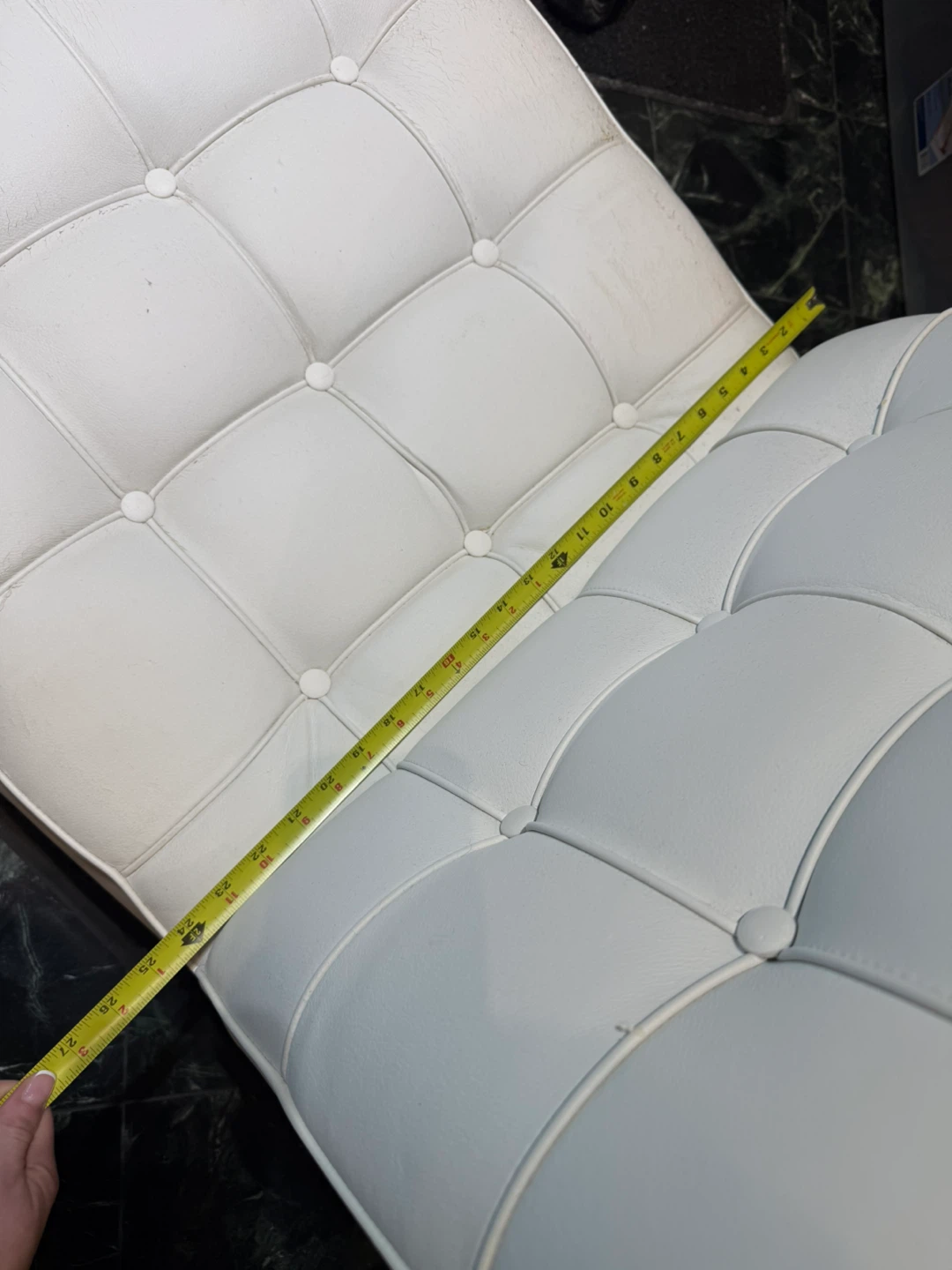 White Tufted Accent Chair and Ottoman - free! - photo 4