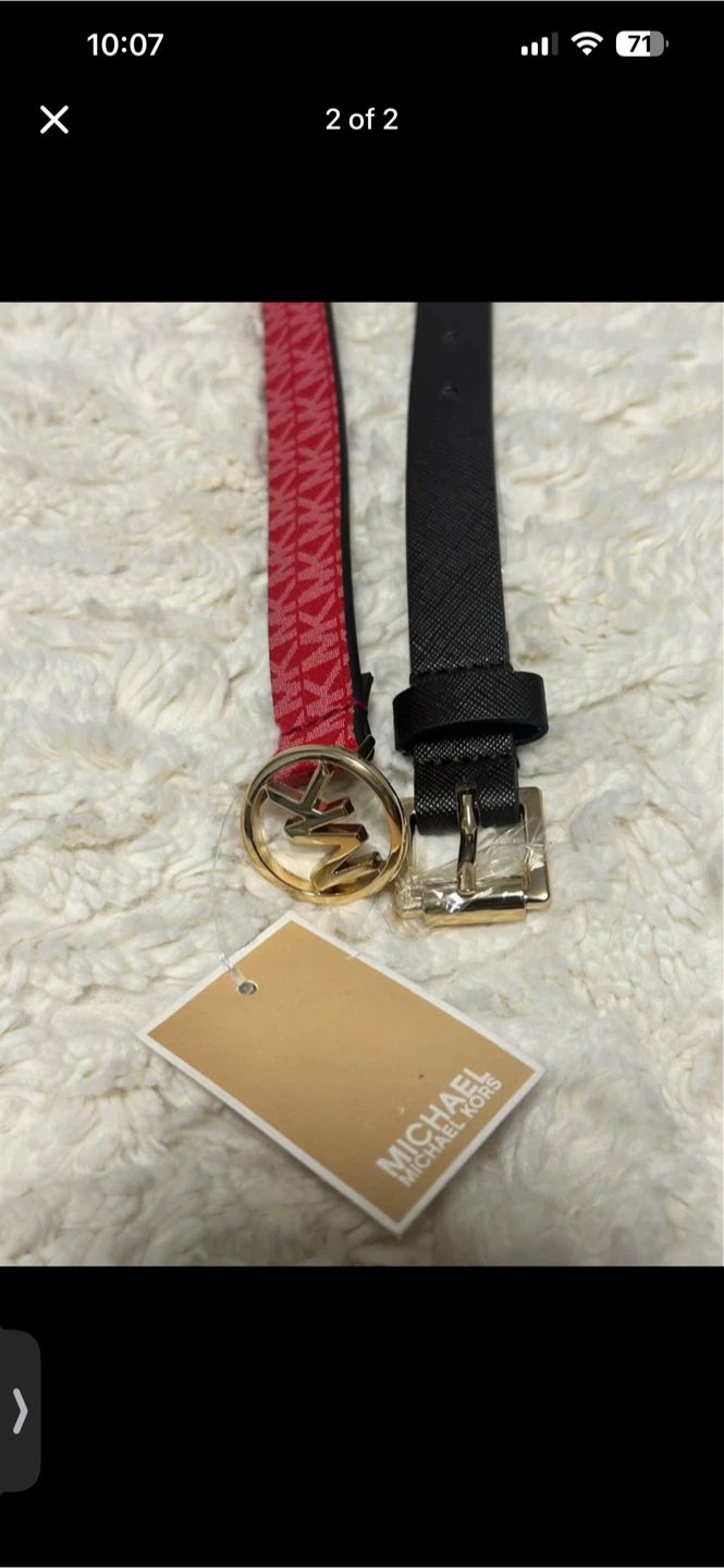 Michael Kors Belt Set - Brown and Pink MK Monogram - photo 2