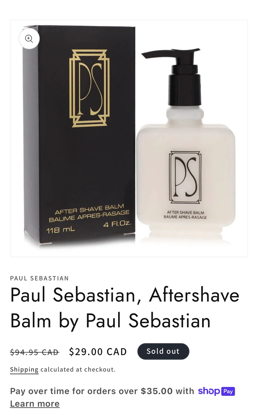 NIB Paul Sebastian After Shave Balm 118 mL - photo 2