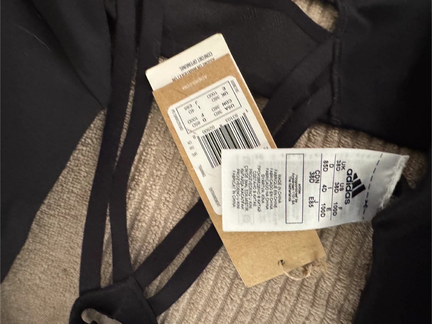Adidas High Support Sports Bra Black 38D - photo 3