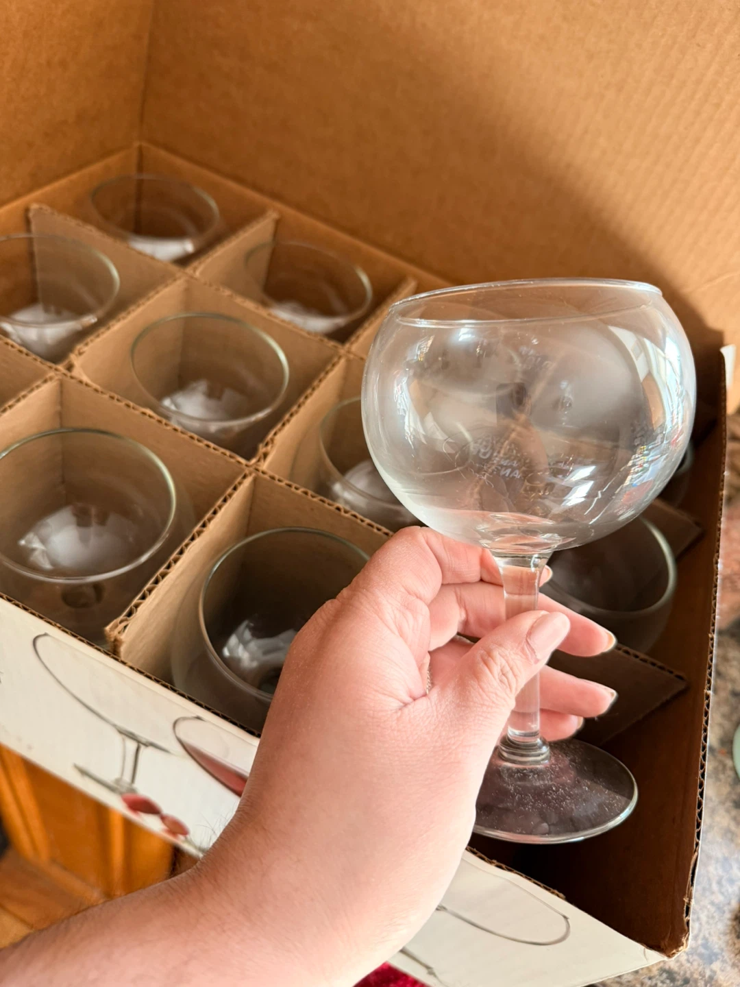 Set of 12 Stemmed Red Wine Glasses