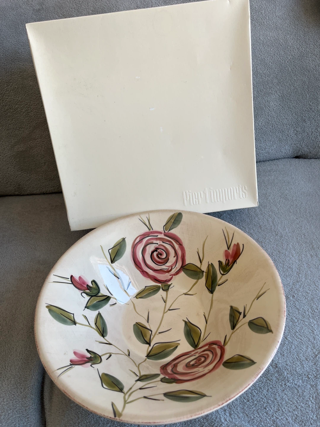 Pier 1 Imports Toscana Roses Hand-Painted Earthenware Bowl - photo 3