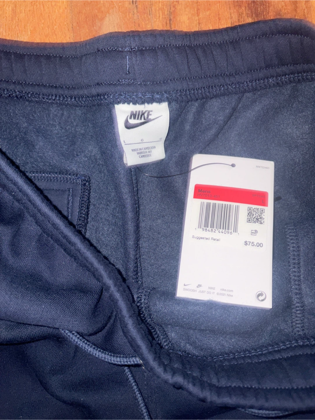 Nike Standard Fit Tapered Leg Men's Sweatpants Navy Blue - photo 2