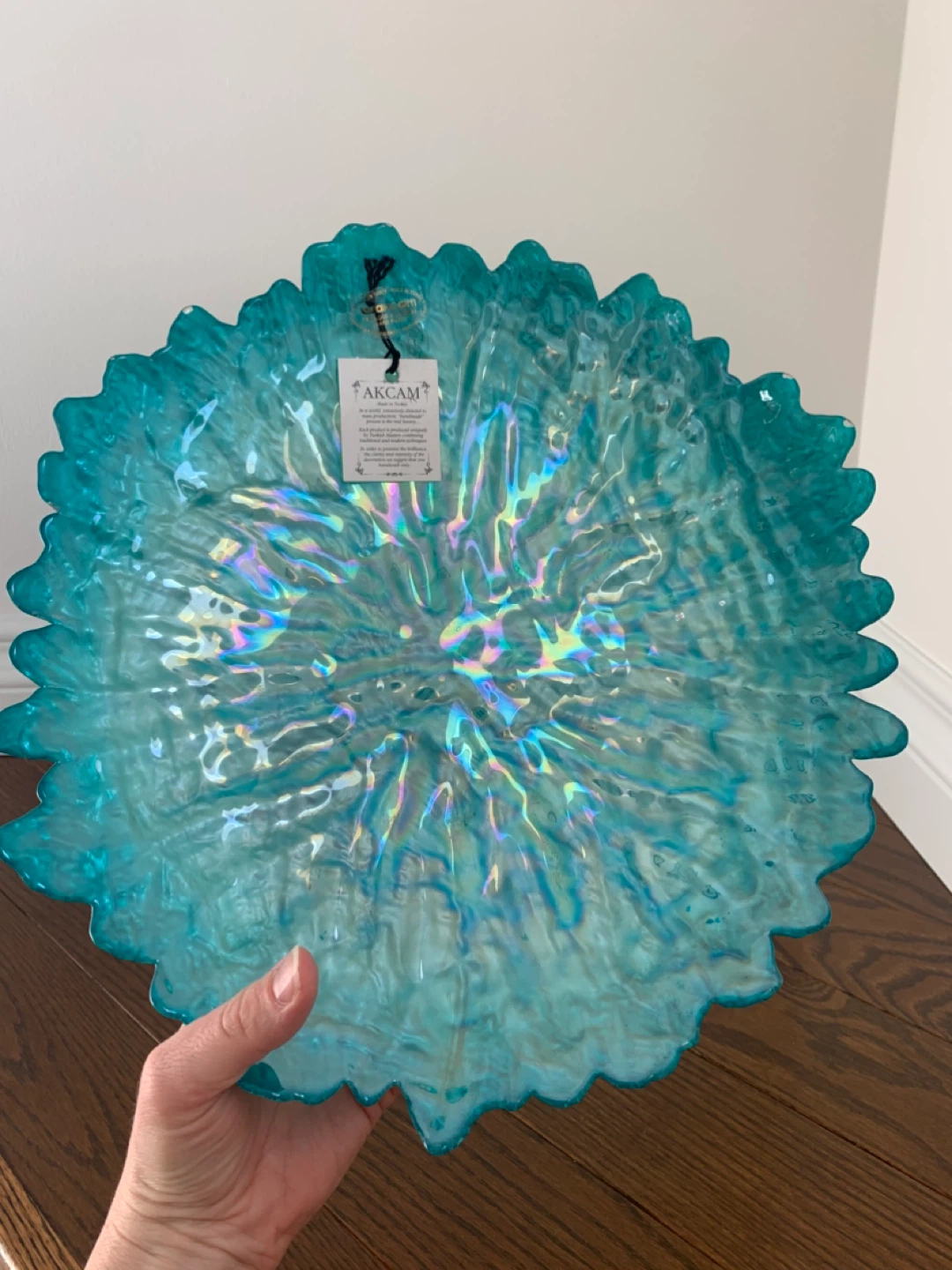 Handmade Teal Decorative tray