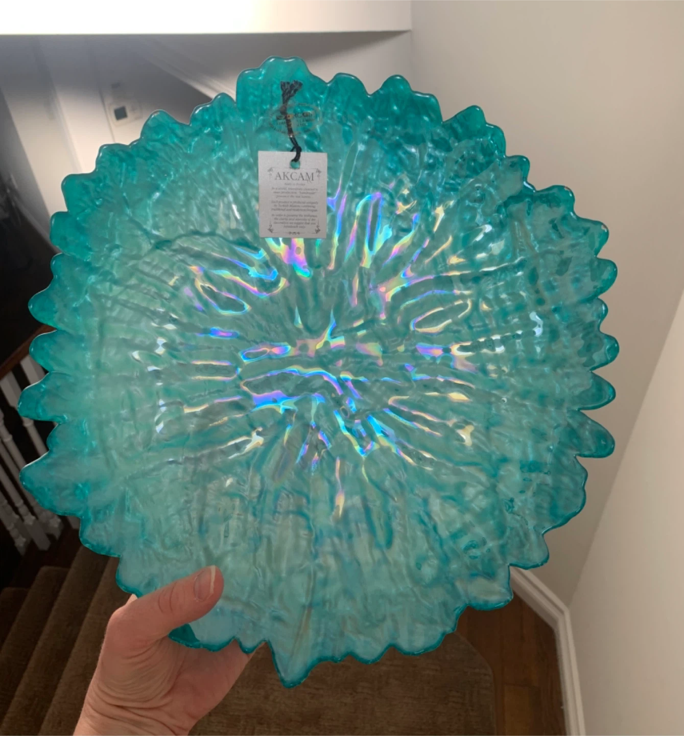 Handmade Teal Decorative tray - photo 2