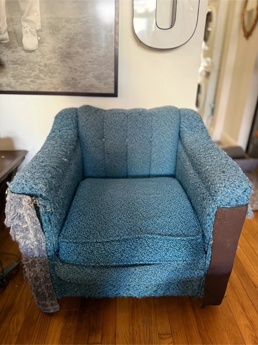 FREE FOR UPHOLSTERY - 70s custom club chair