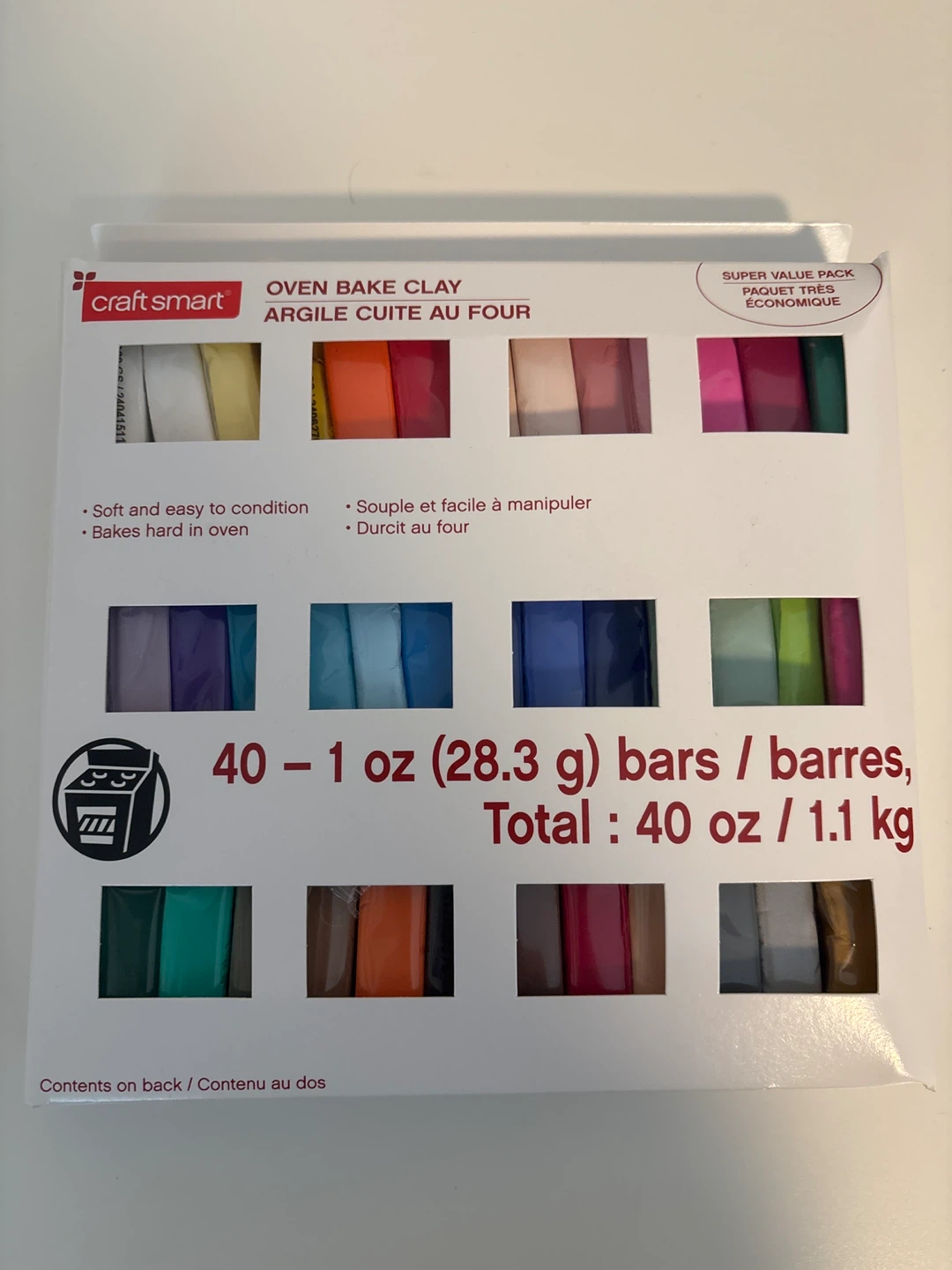 Craft Smart Oven Bake Clay - 40 Assorted 1 oz Bars