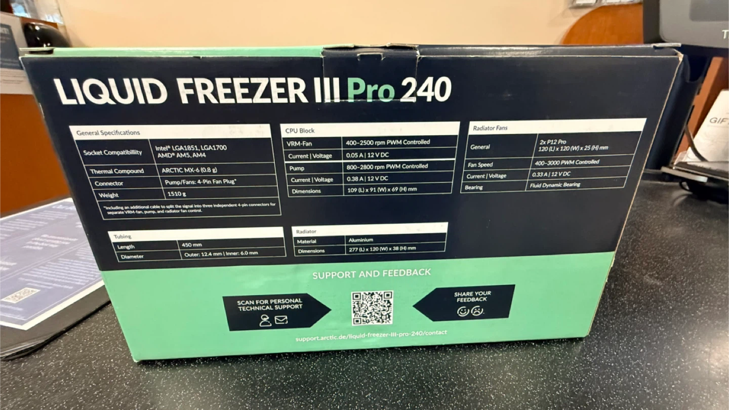 Arctic Liquid Freezer III Pro 240 All-in-One CPU Cooler - photo 2