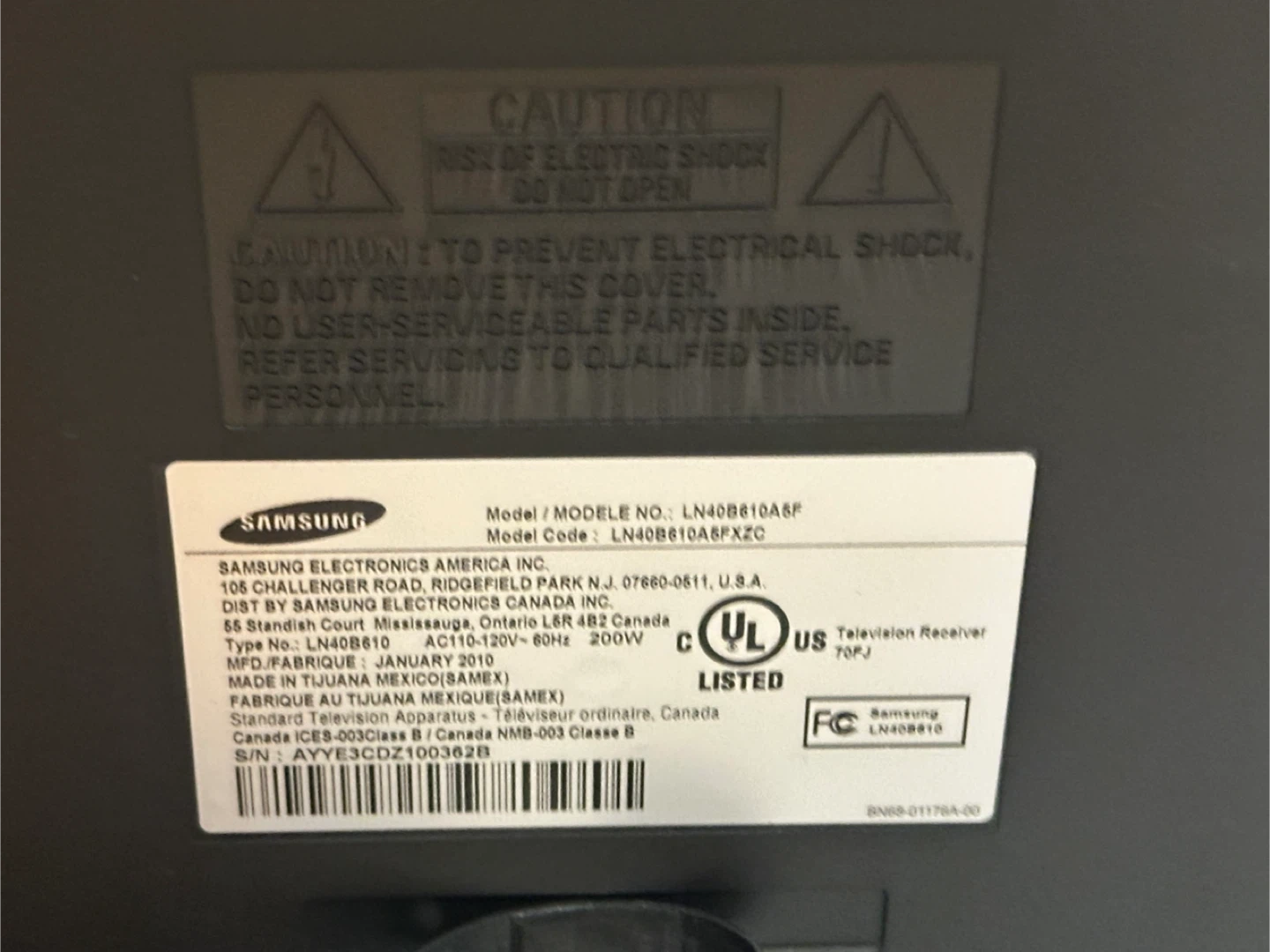 Samsung LN40B610A6F 40 inch LCD TV - photo 5