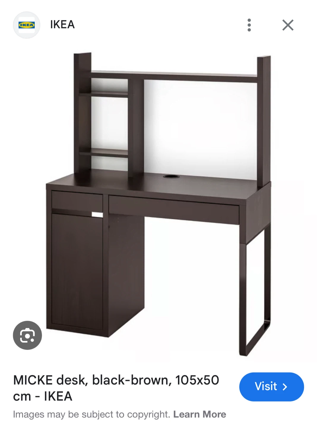 IKEA Micke desk with hutch. Black-brown - photo 3
