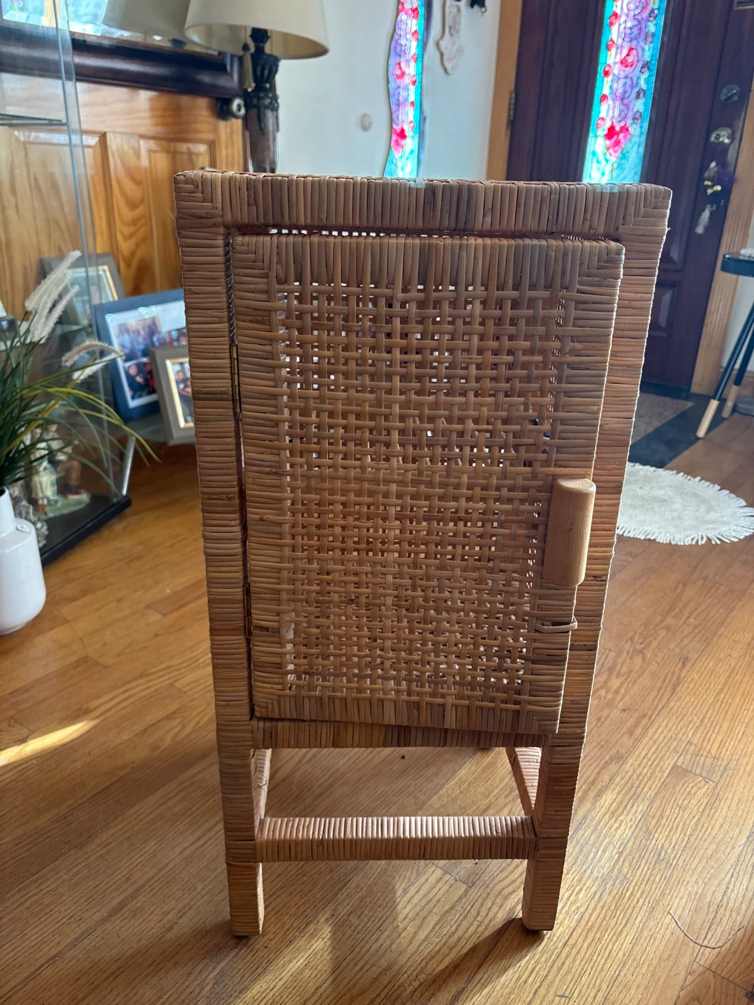 Wicker Rattan Side Table Cabinet - photo 2