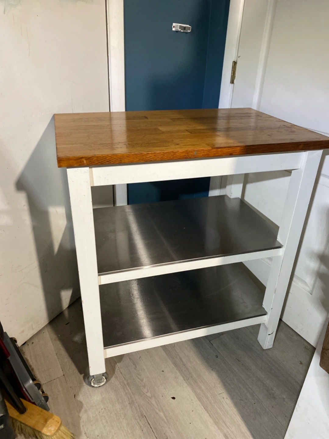 Kitchen Island Cart with Wooden Top