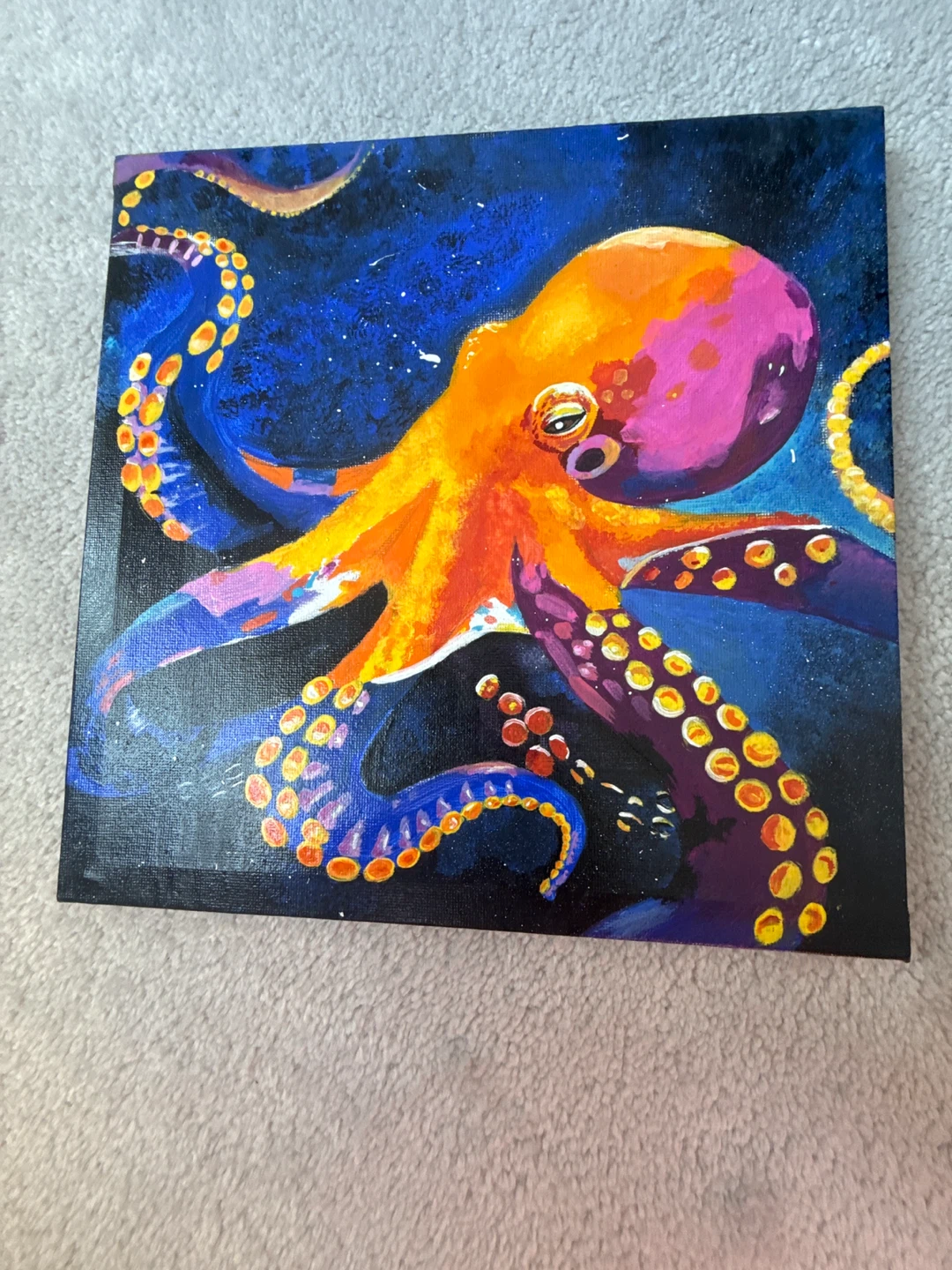 Vibrant Octopus Canvas Art Painting - photo 2