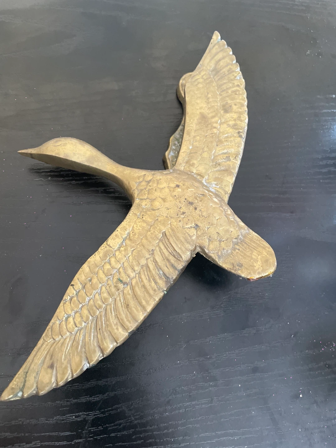 Vintage Brass Flying Duck Door  Knocker