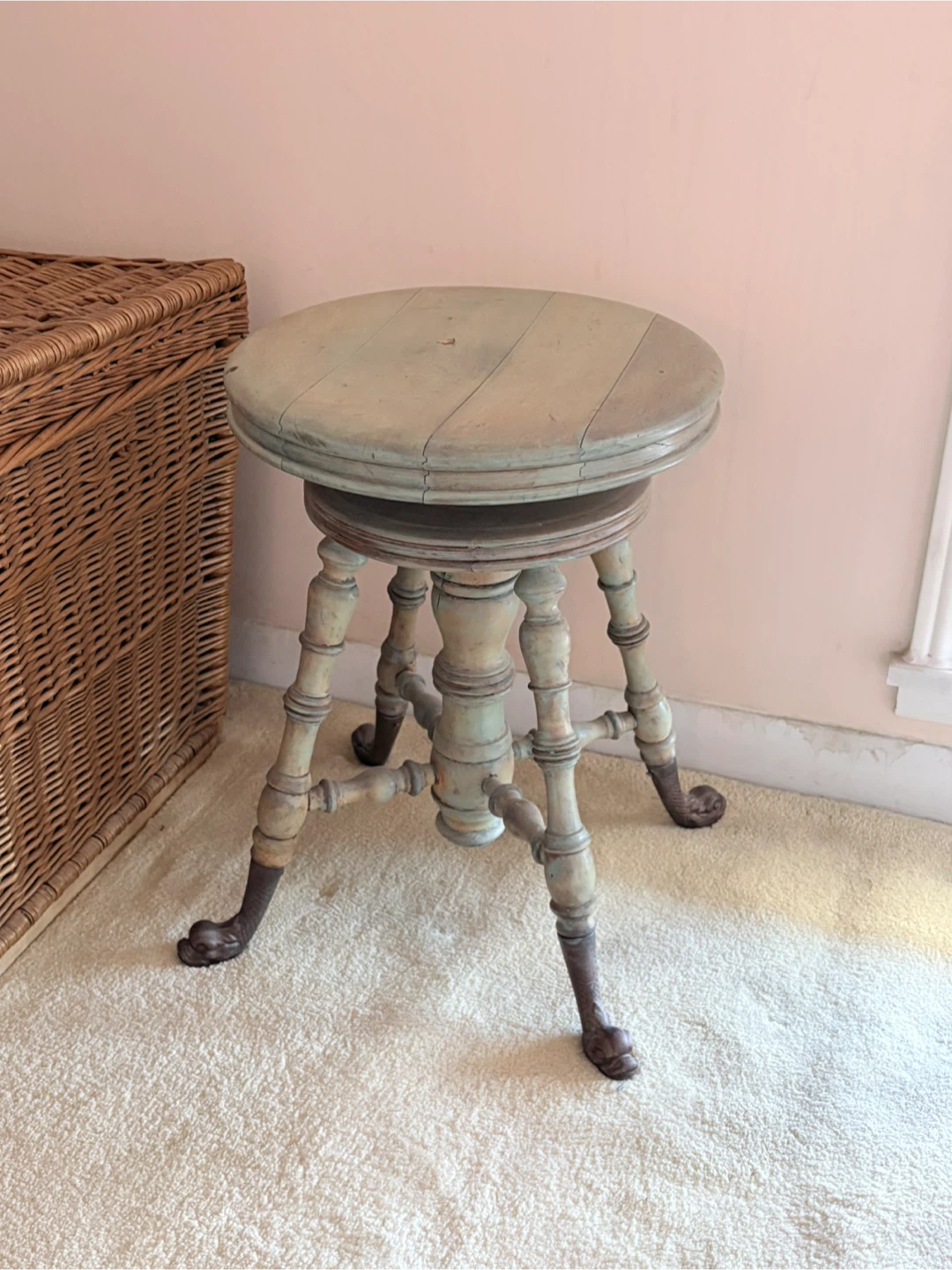 Vintage Adjustable Piano Stool