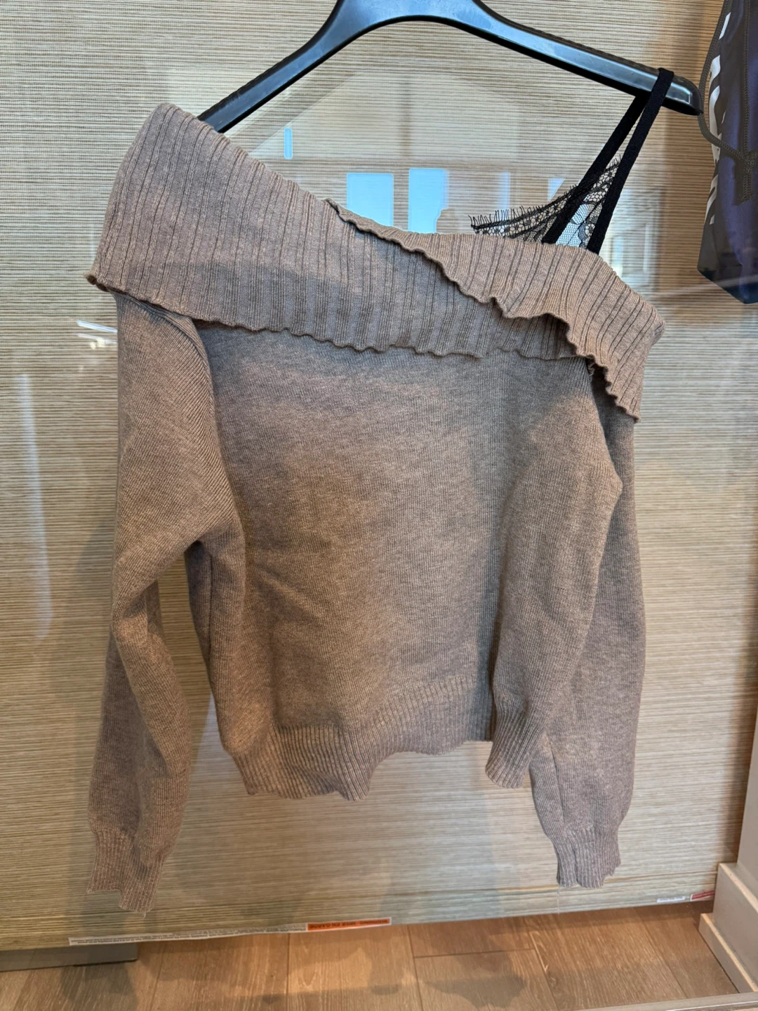 Women's Grey Off-the-Shoulder Sweater - Size XS/S