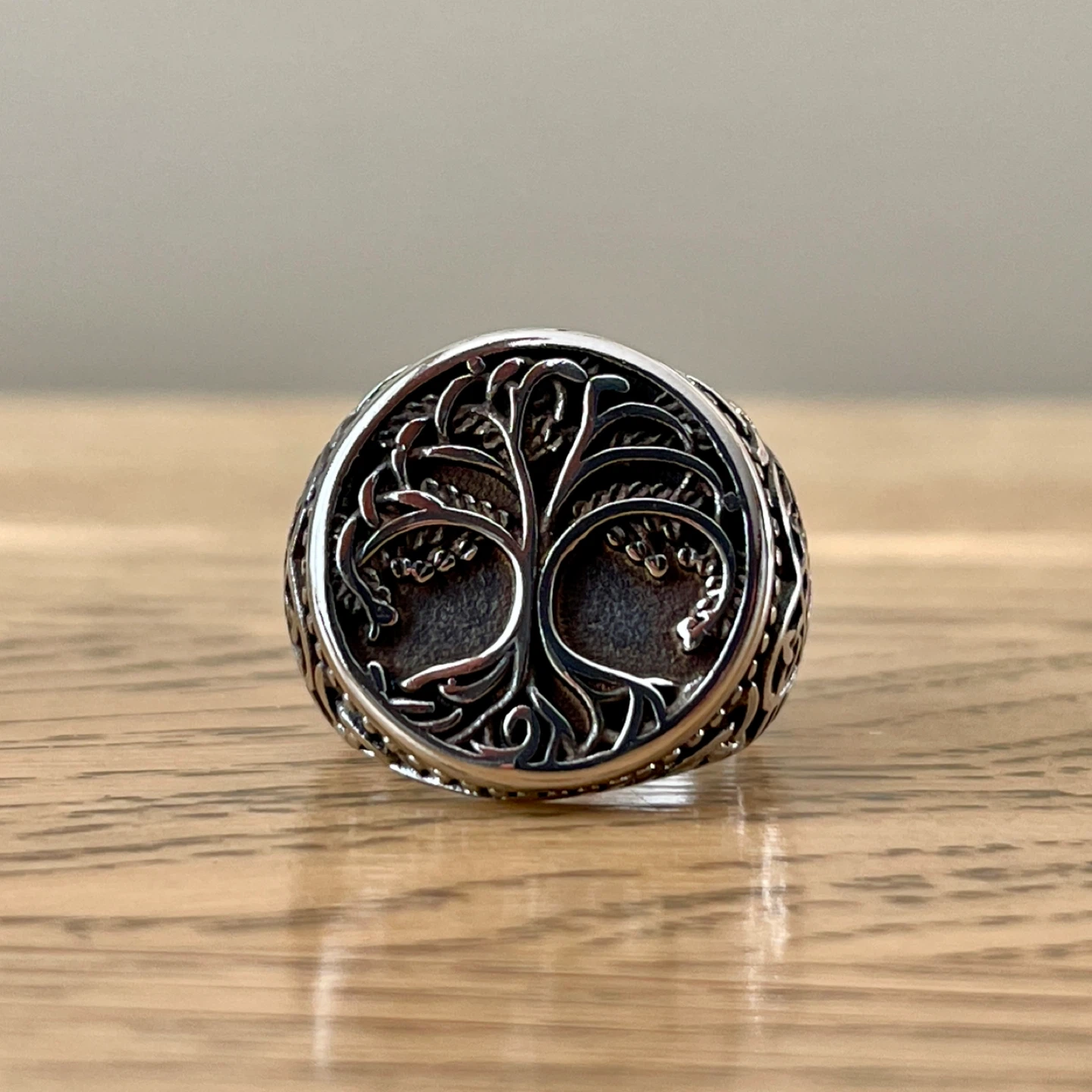 Tree of Life stainless steel ring (size 8) - photo 2