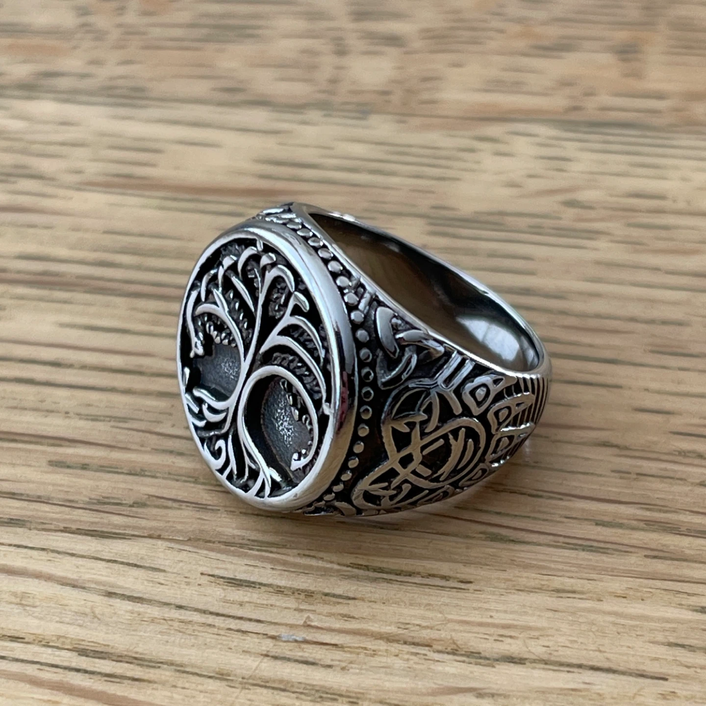 Tree of Life stainless steel ring (size 8) - photo 3