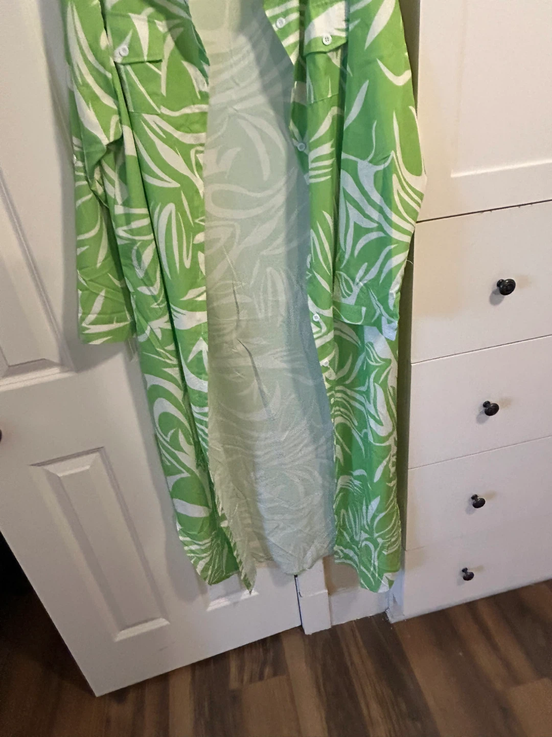 Green Palm Leaf Print Shirt XXL - photo 3