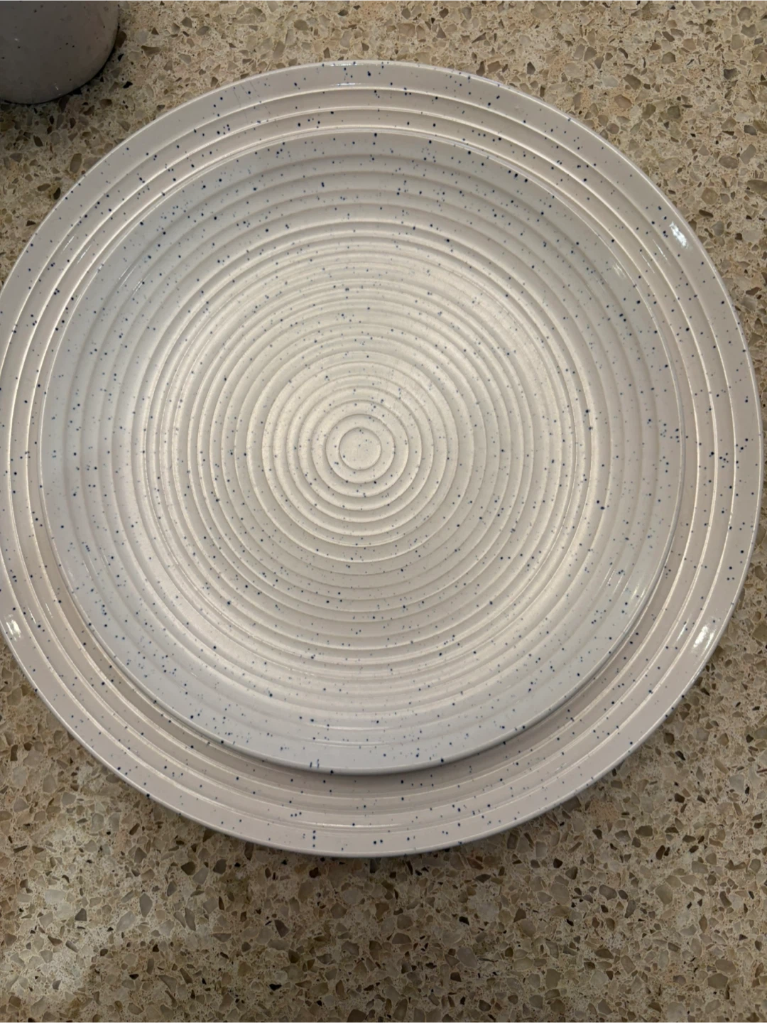 White Speckled Dinner Plates and Mug Set