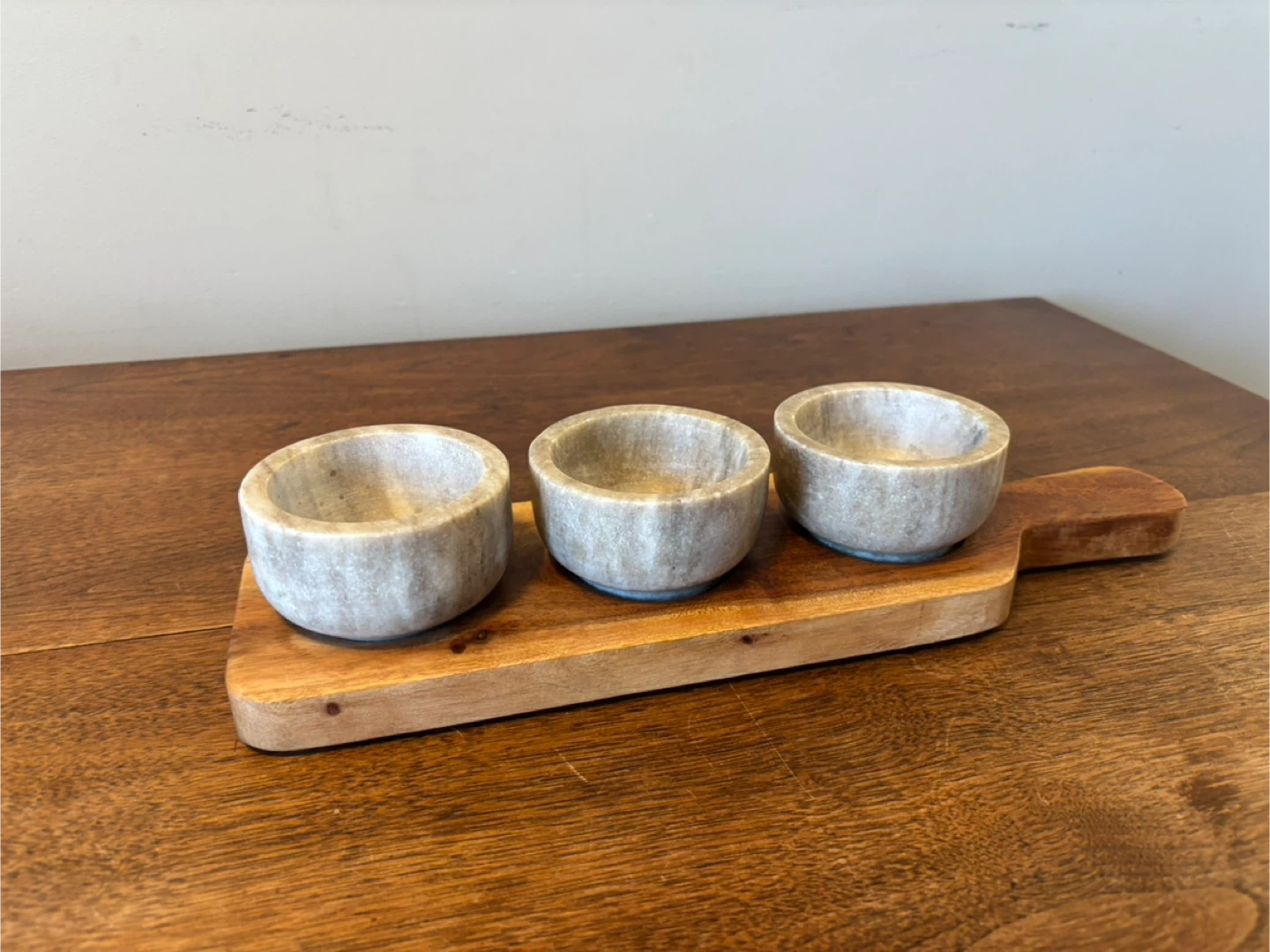 Marble and Wood Appetizer Bowl Set - photo 2