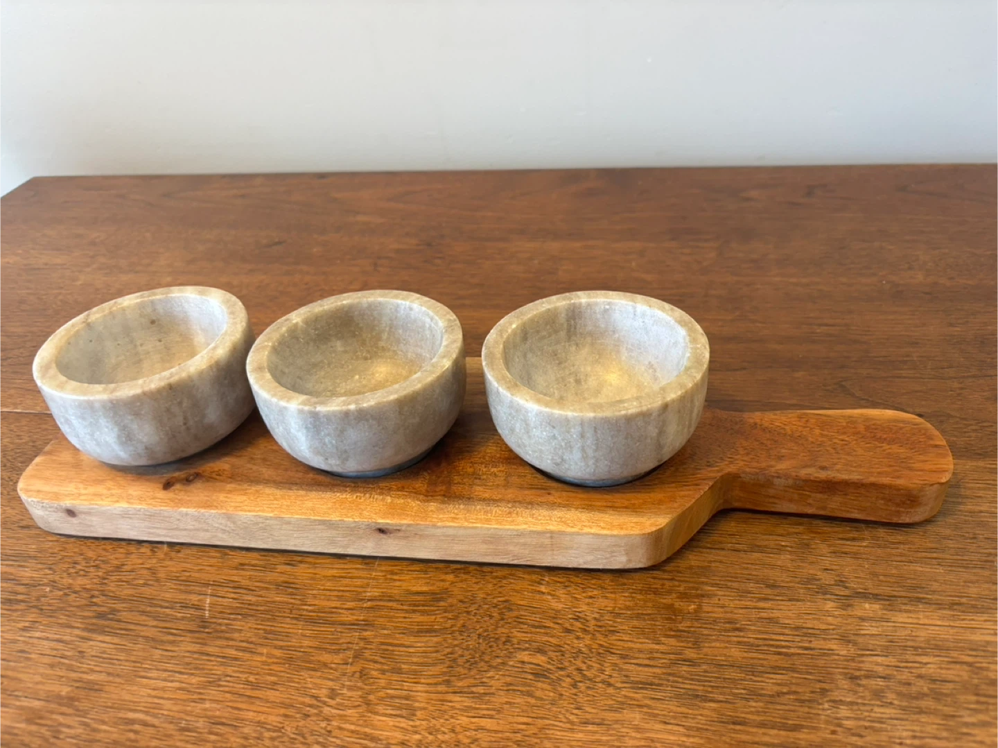 Marble and Wood Appetizer Bowl Set - photo 3