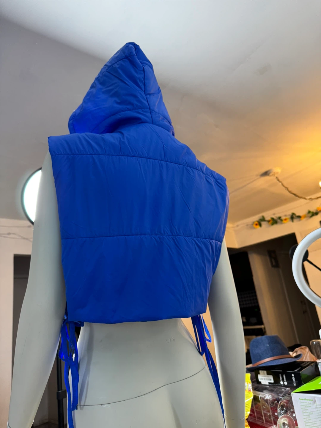 Blue Hooded Puffer Vest - photo 2