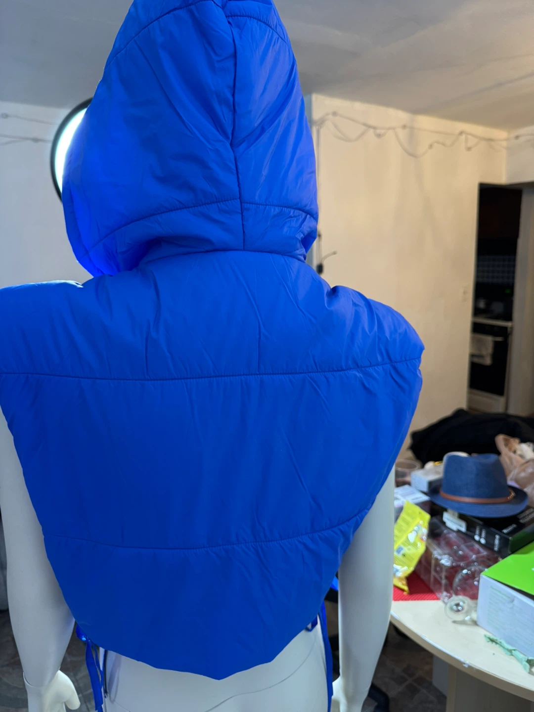 Blue Hooded Puffer Vest - photo 4