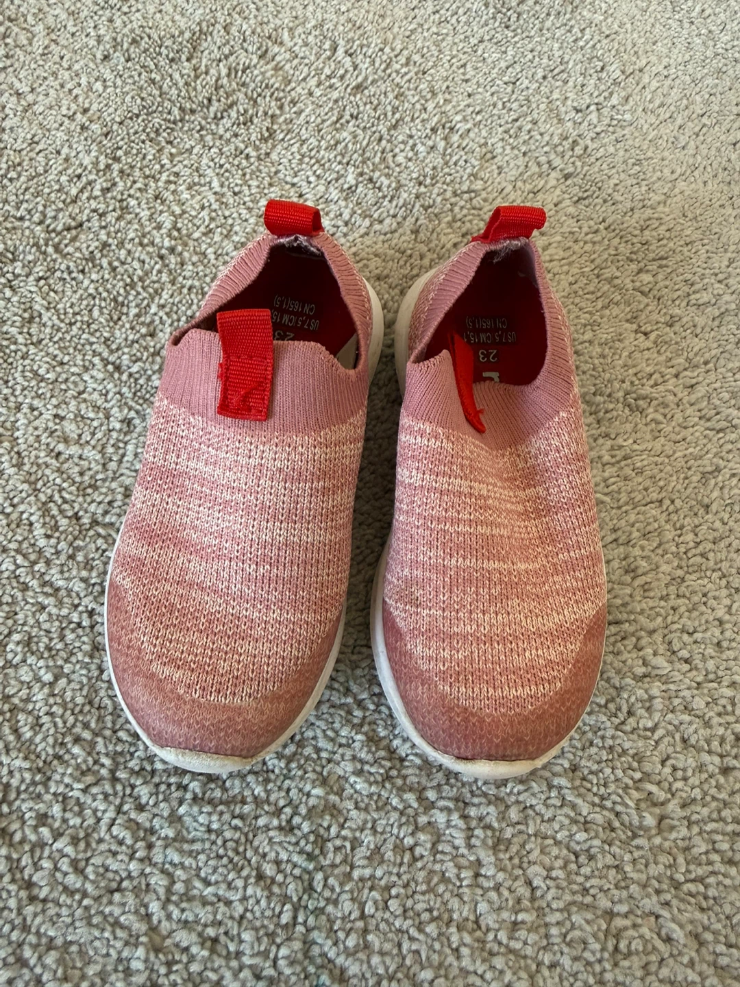 Reima Pink Knit Slip-On Shoes - Size 23