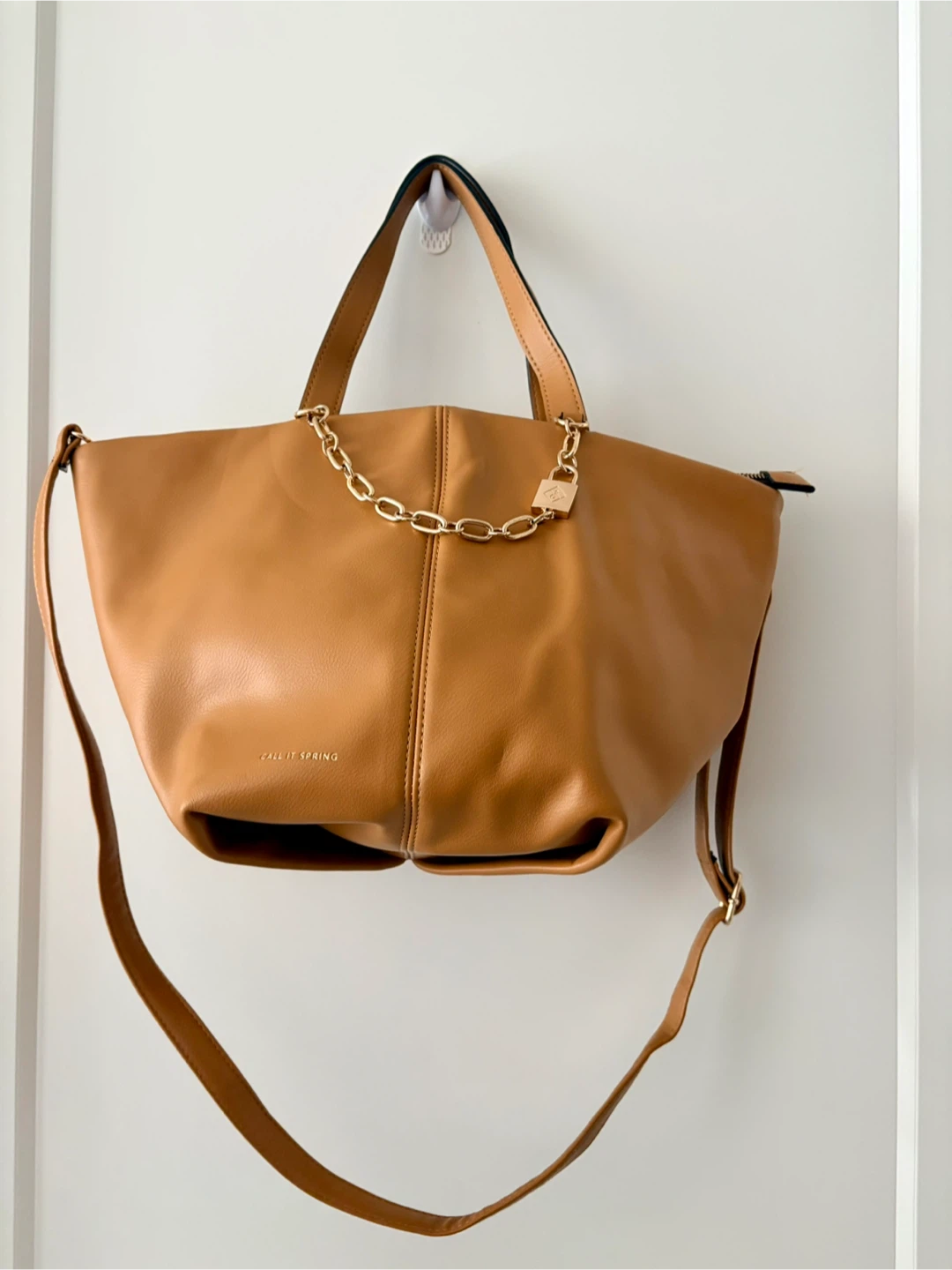 Call It Spring Tan Faux Leather Tote Bag - photo 2