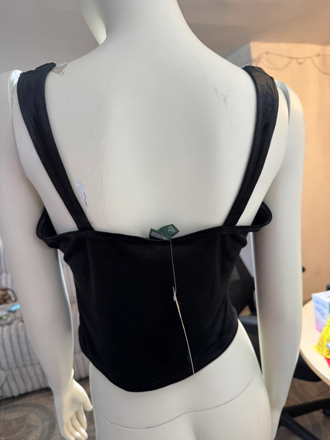 Black Velvet Bow Tank Top - photo 2