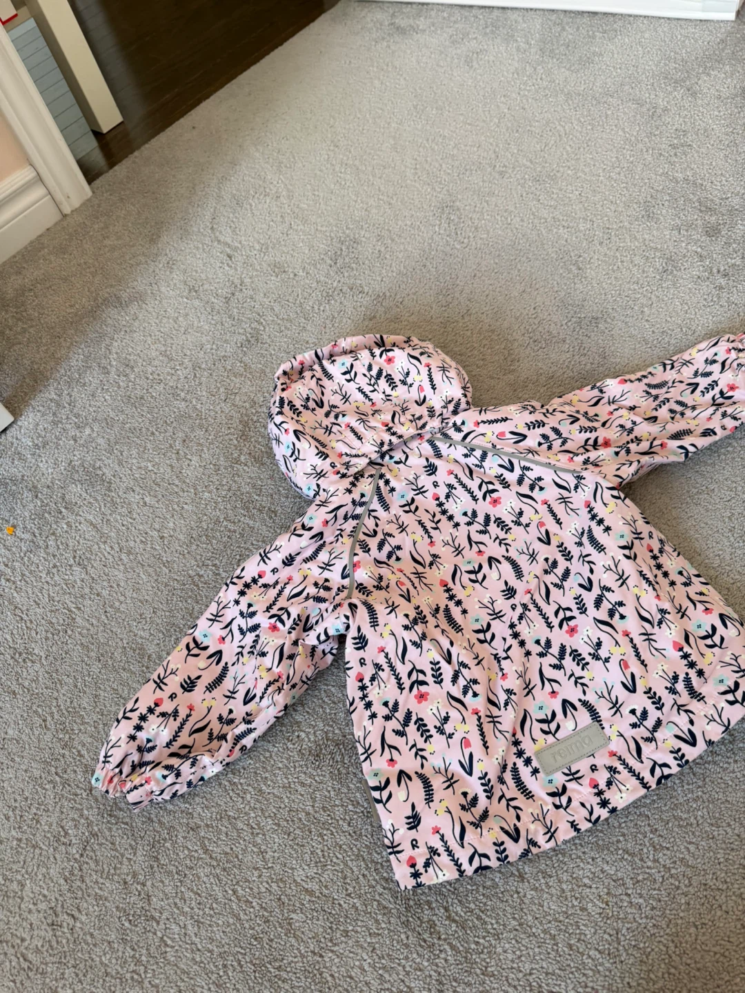 Reima Kids Pink Floral Hooded Jacket - Size 80 - photo 3