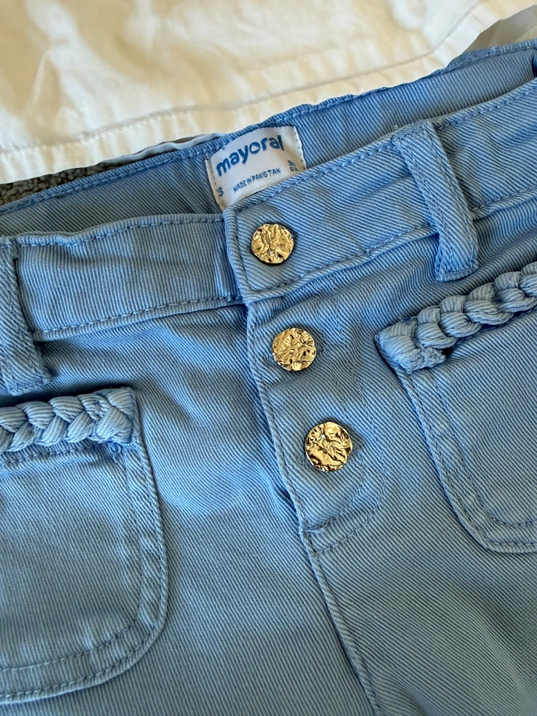 Mayoral Blue Jeans and White Embroidered Top Set - Size 3 - photo 3
