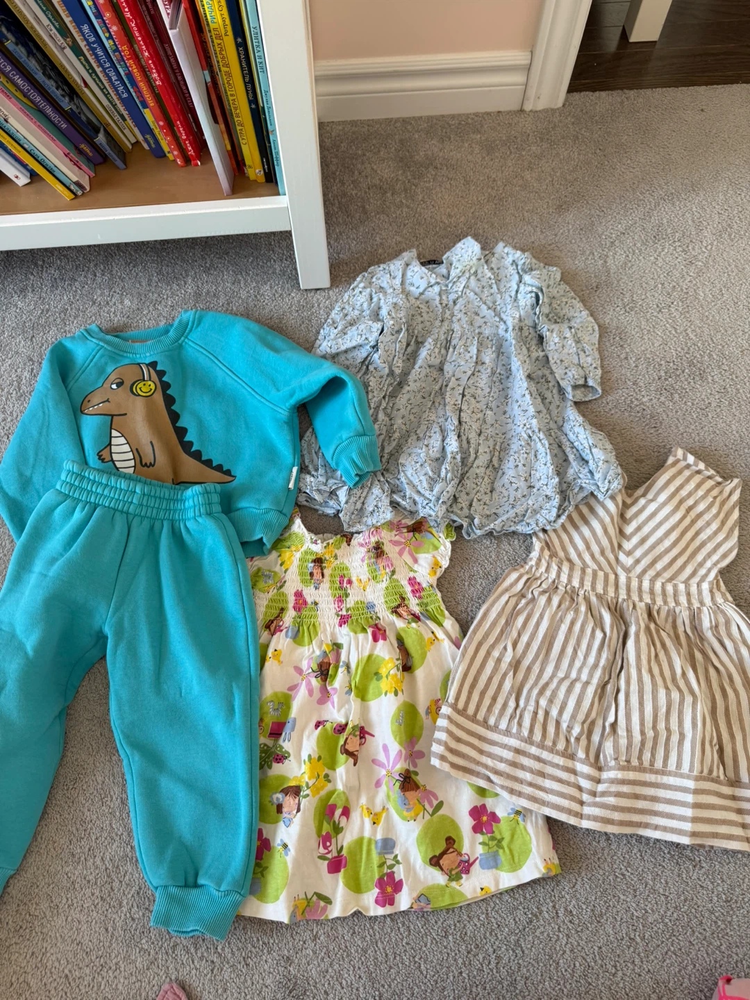 Kids Clothing Bundle - Dinosaur Sweat Set and Dresses