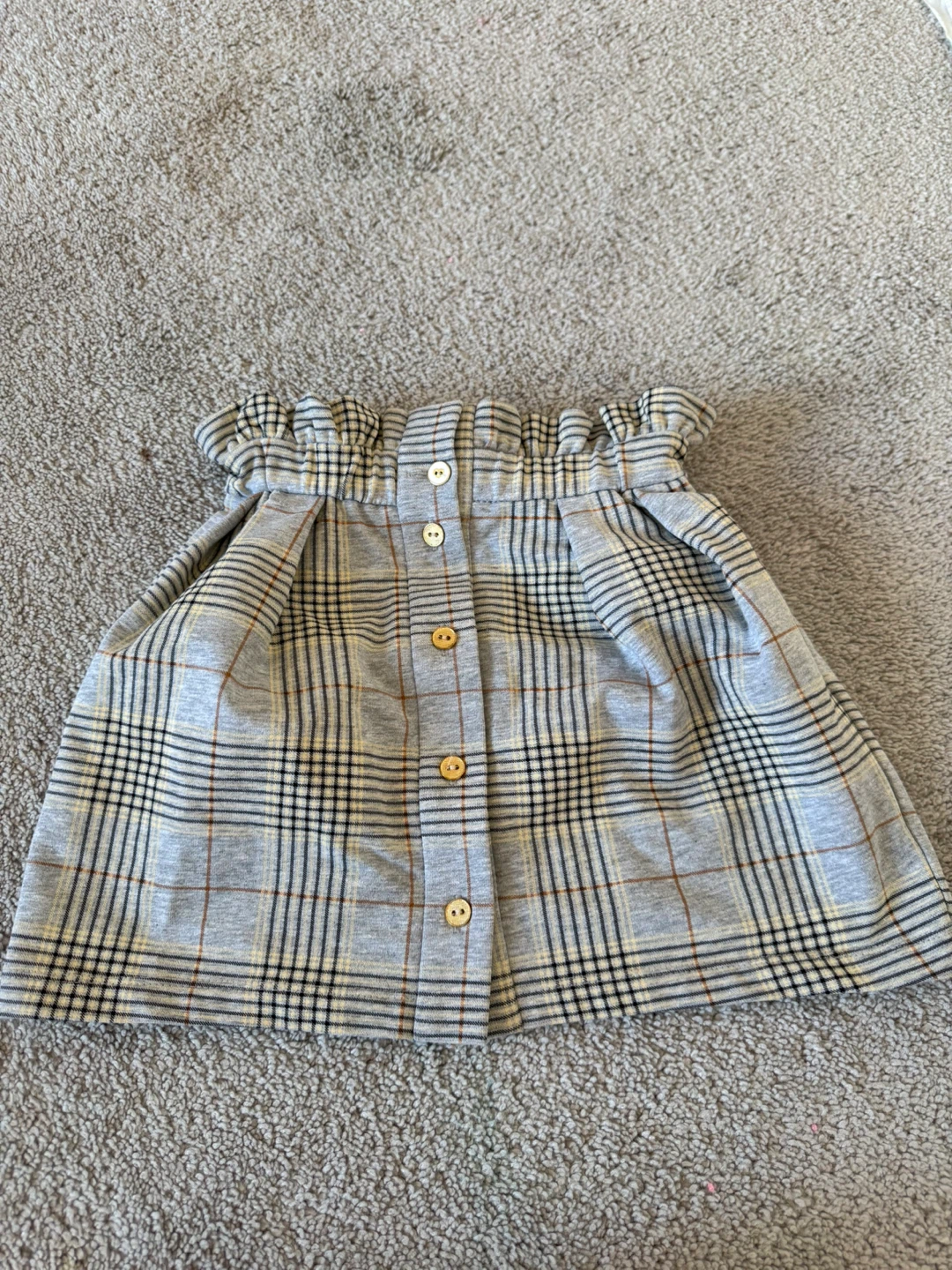 CHUPETTE Plaid Button-Up Skirt