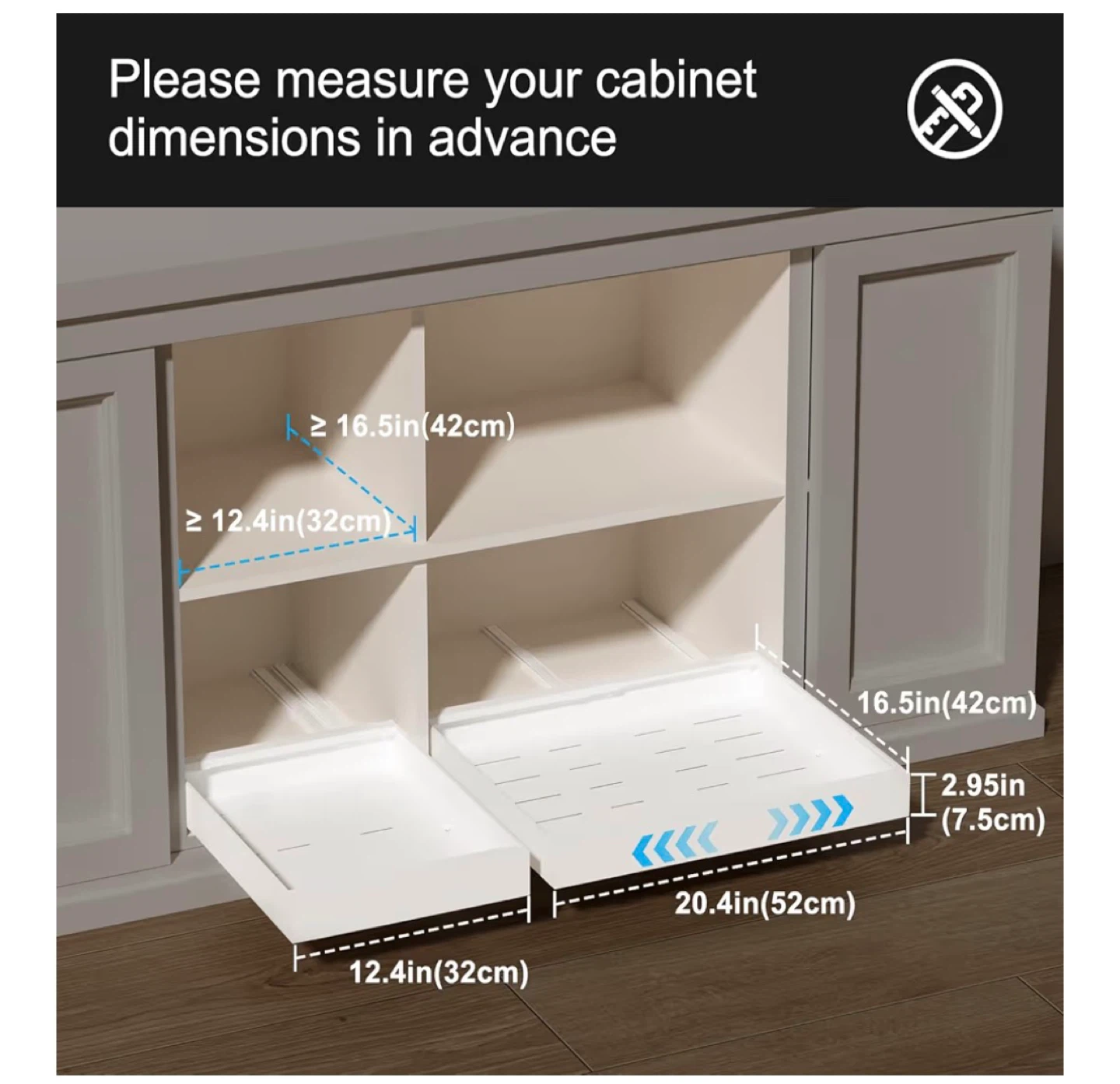 New! Melovinho 2 Pack Expandable Cabinet Organizers (32cm-52cm) - photo 5