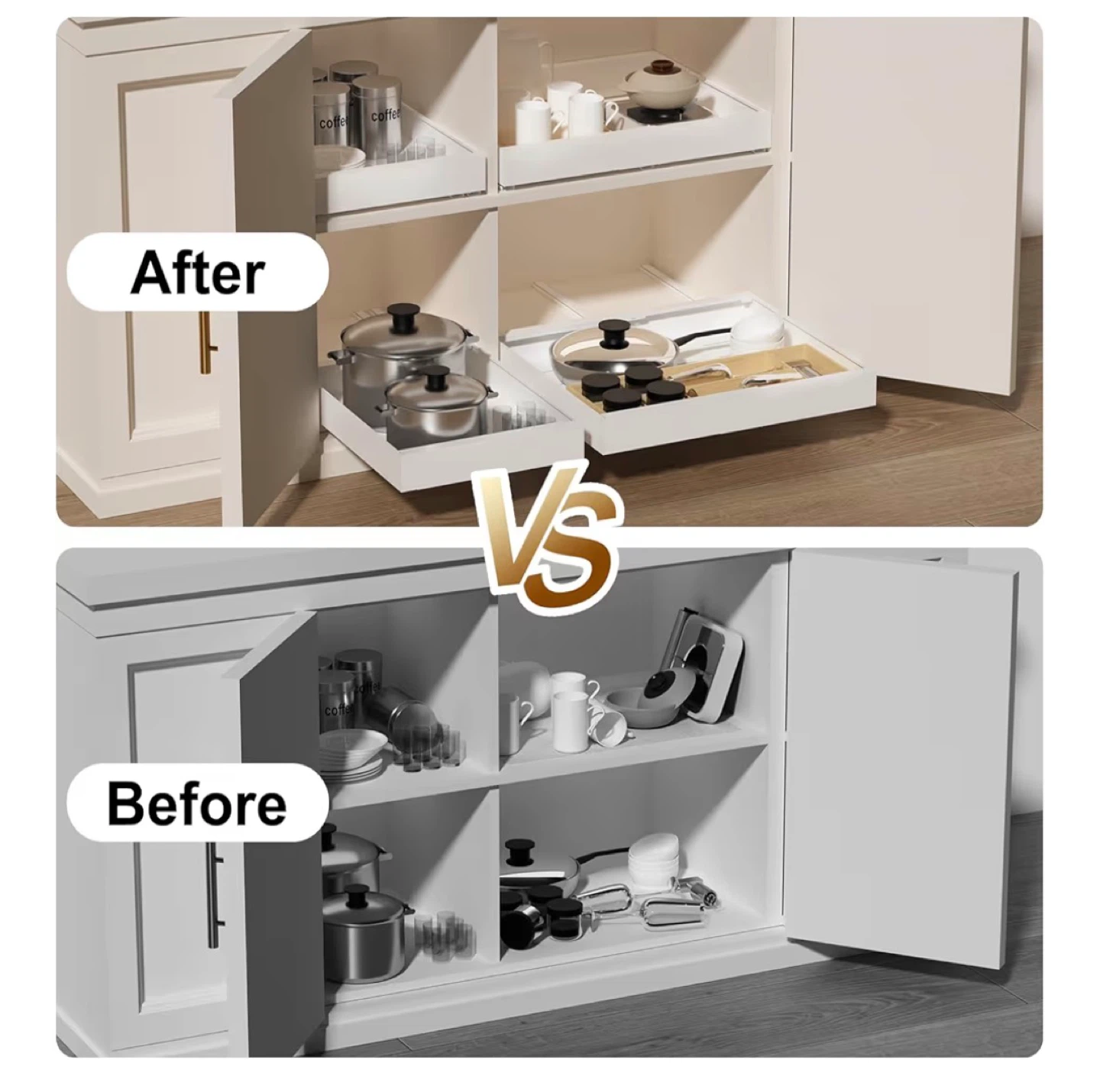 New! Melovinho 2 Pack Expandable Cabinet Organizers (32cm-52cm) - photo 3