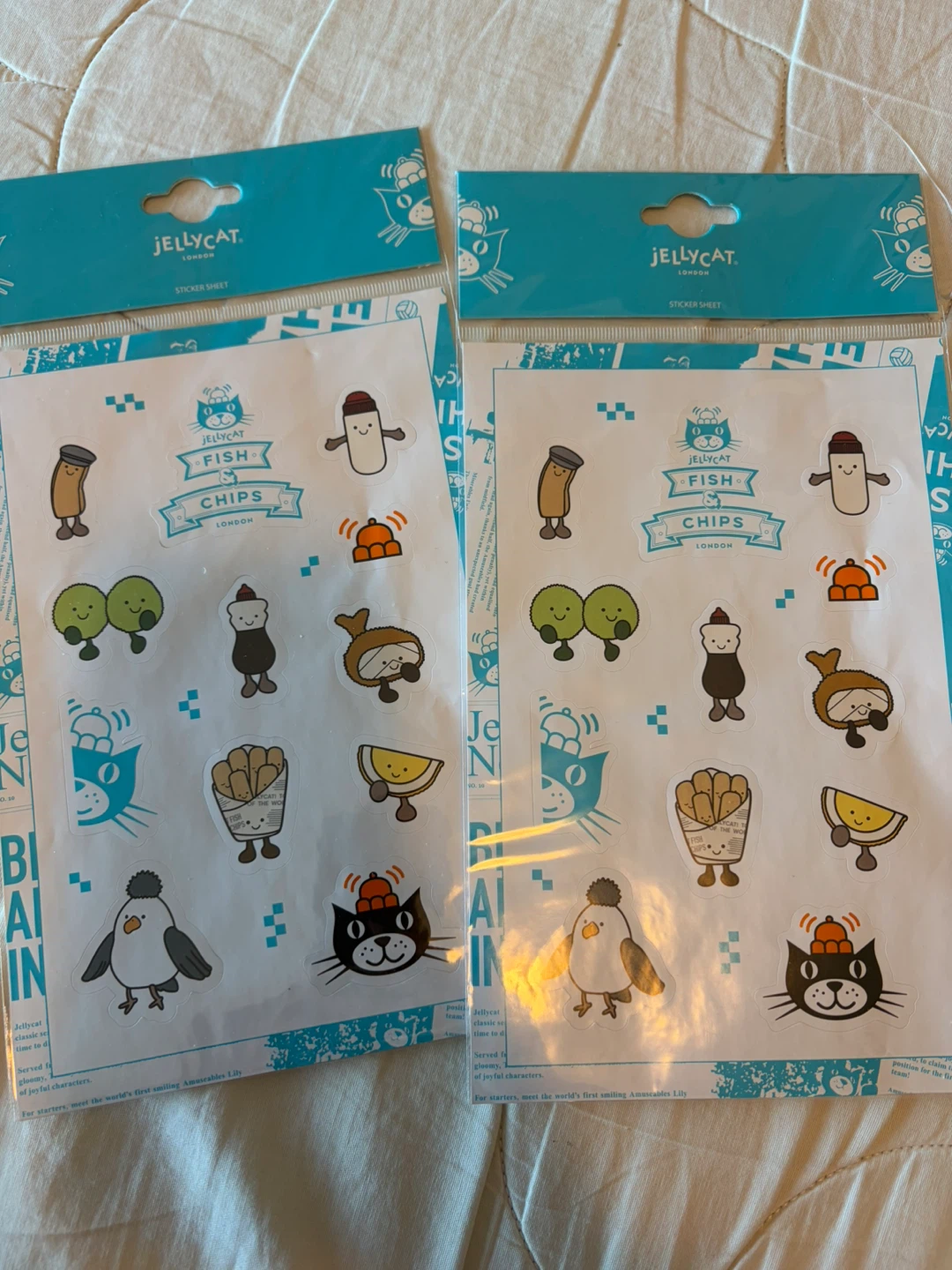 Jellycat Fish & Chips Sticker Sheet