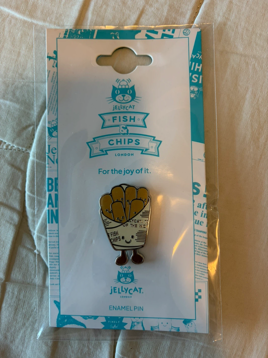 Jellycat Fish and Chips Enamel Pin