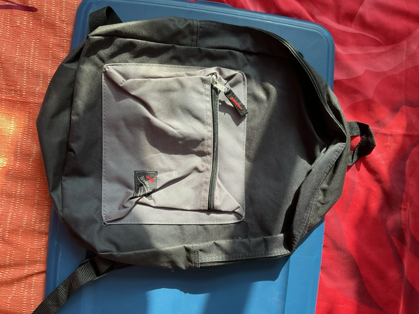 Blue and Black Backpack