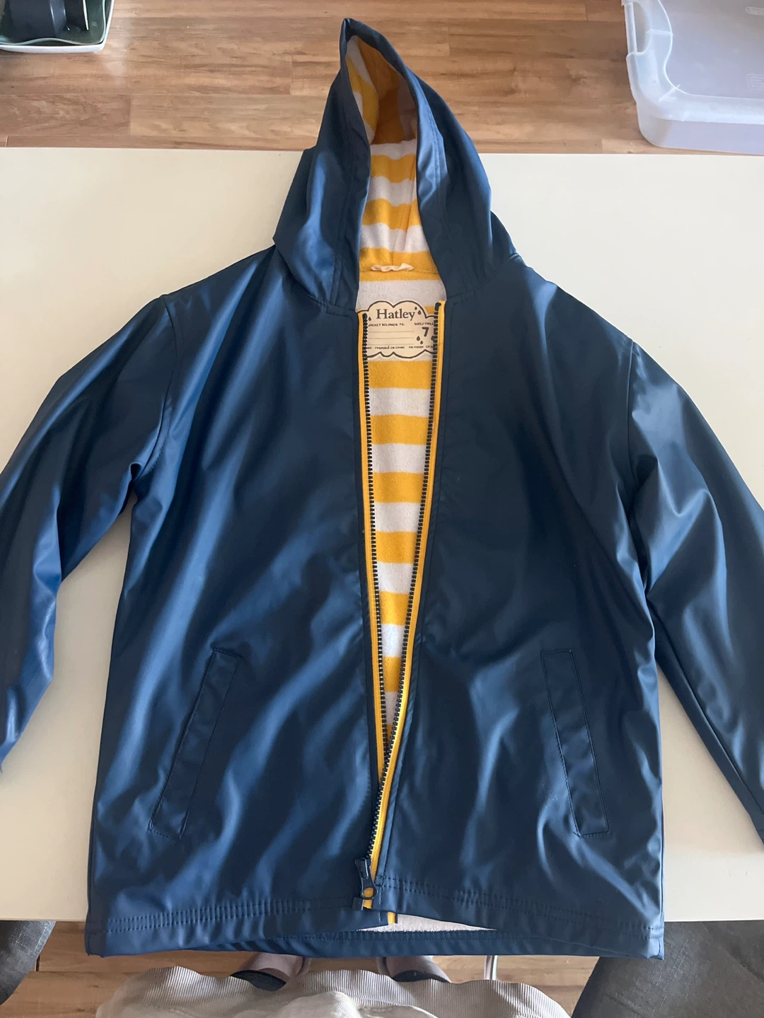 Hatley Navy splash Rain Jacket and Pants Set size 7 - photo 2