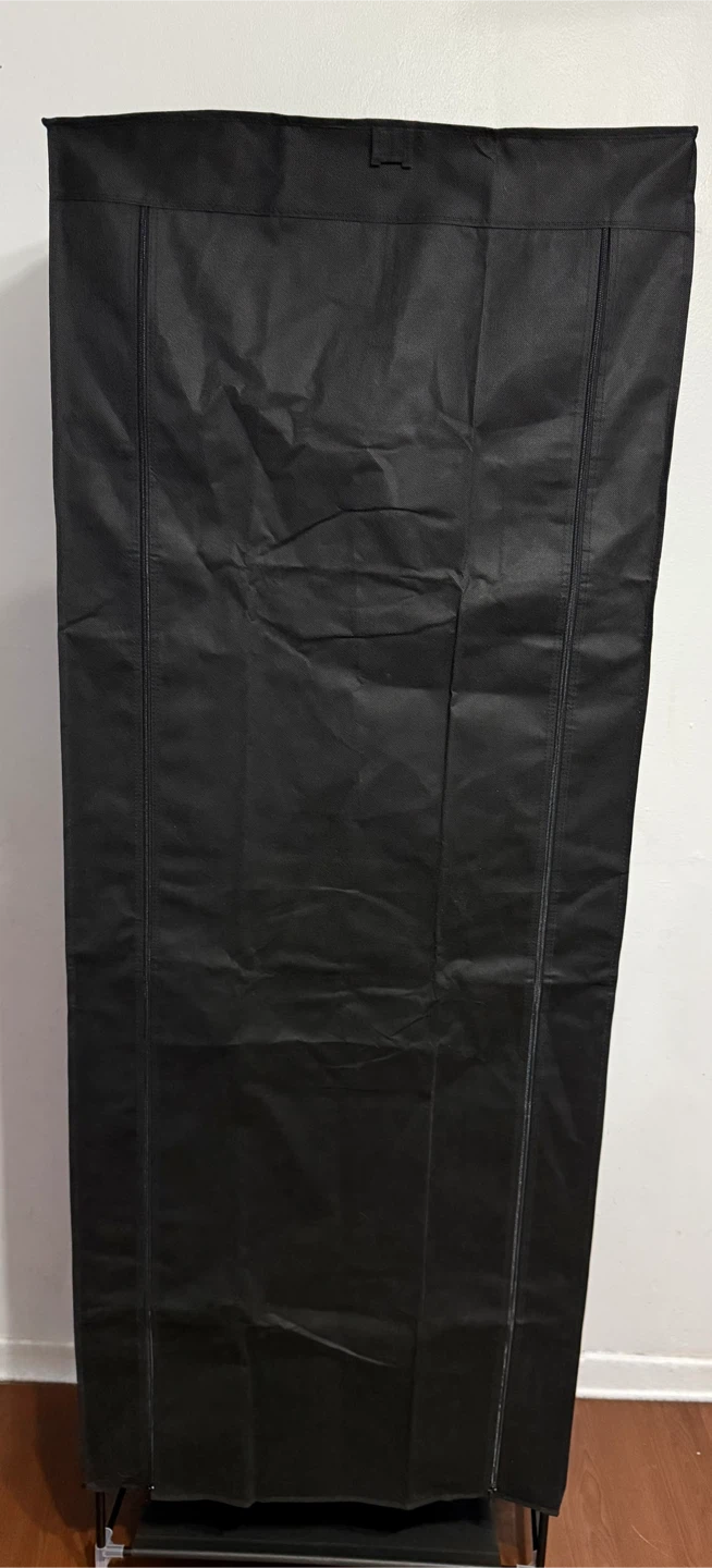 Black 6-Tier Fabric Storage Shelf with Cover - photo 2