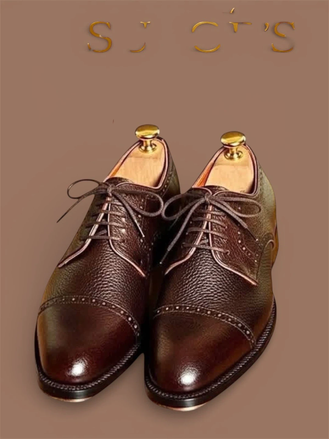 Men's Dark Brown Leather Oxford Shoes