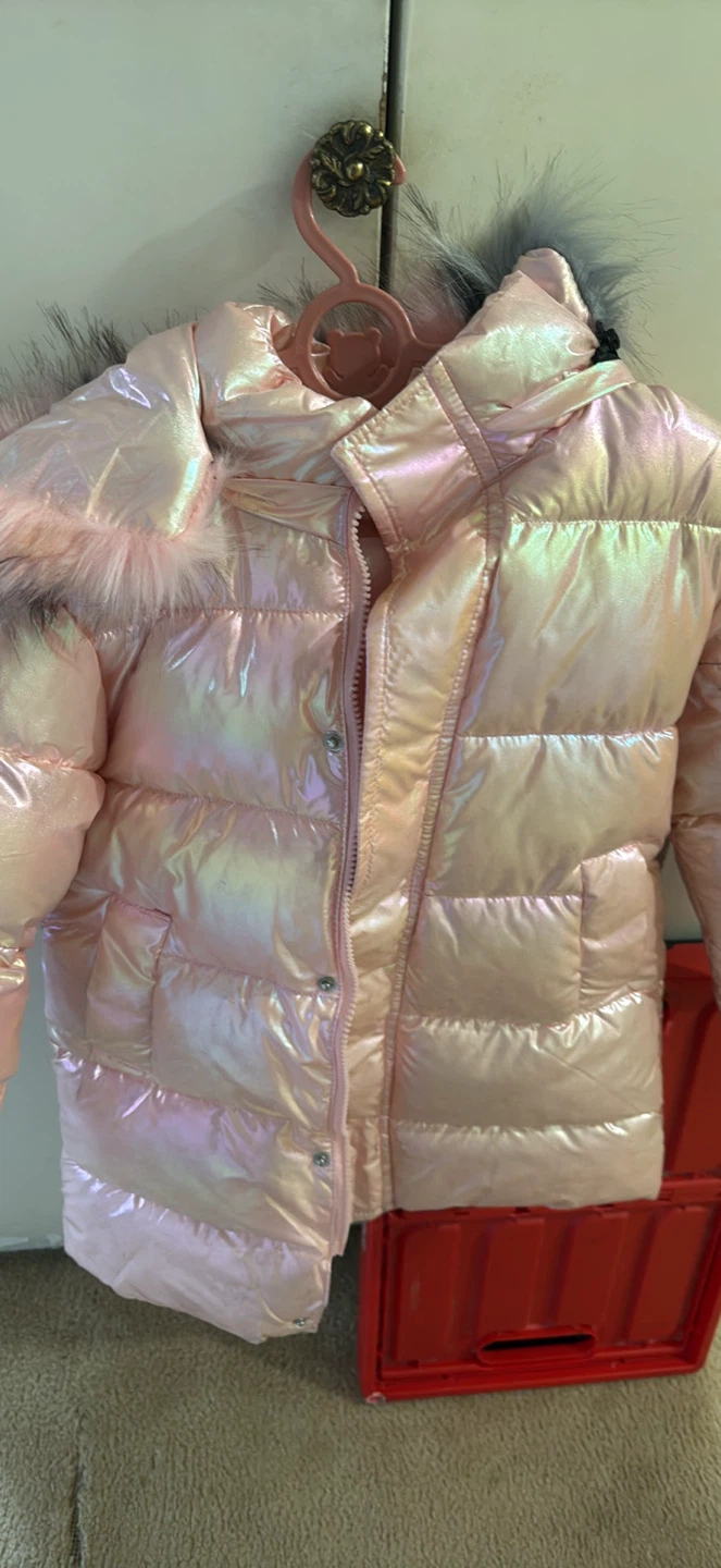 Kids Pink Puffer Coat - Size 7-8 Years - photo 2