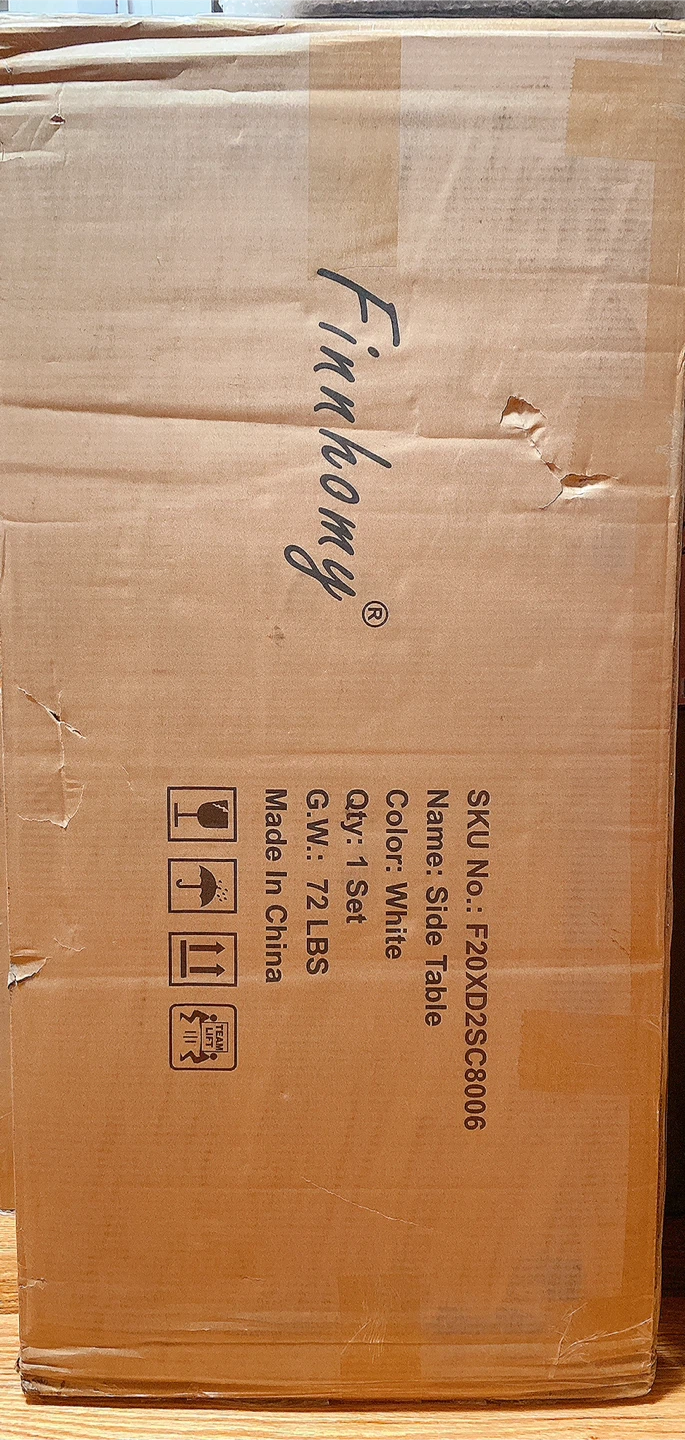 Finnihomy White Name Side Table - photo 5