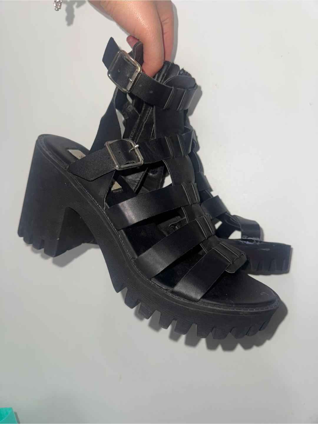 Steve Madden Black Gladiator Platform Sandals - photo 2